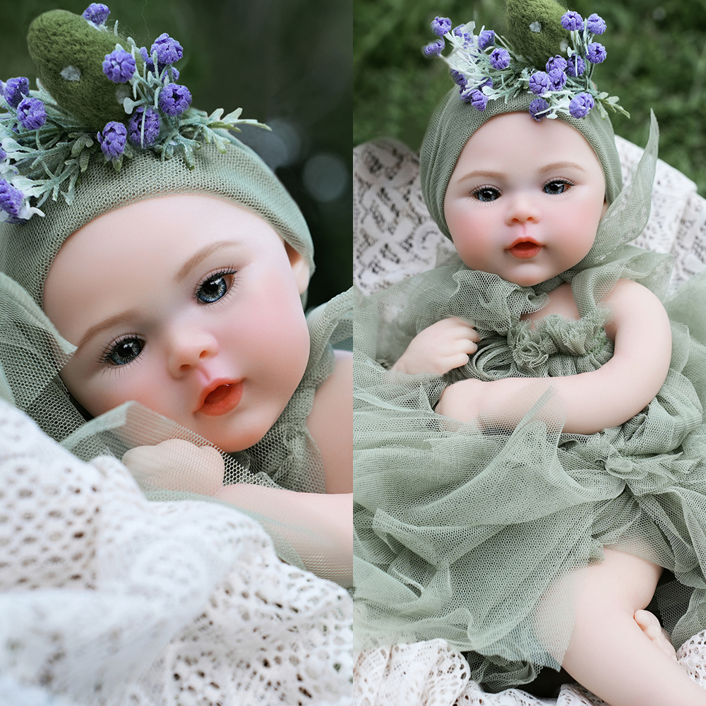 40cm/16inch Soft Silicone Elastic Reborn Baby Girl Doll