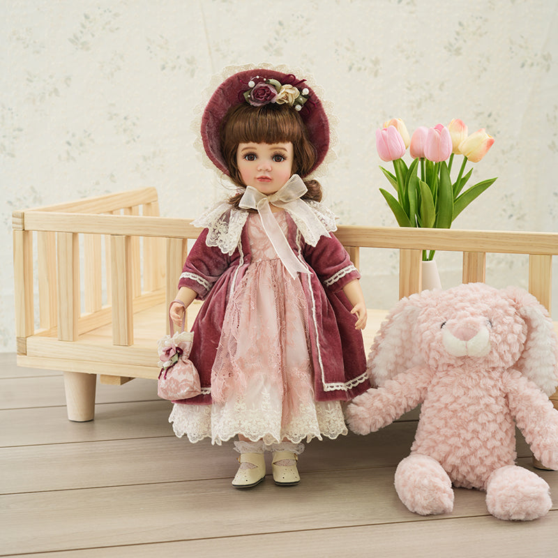Olivier-40cm/16Inch Handcrafted Antique Bisque Porcelain Doll Dress-up Dolls