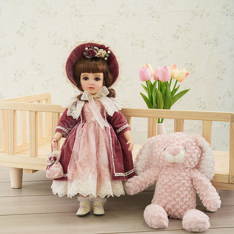 Olivier-40cm/16Inch Handcrafted Antique Bisque Porcelain Doll Dress-up Dolls