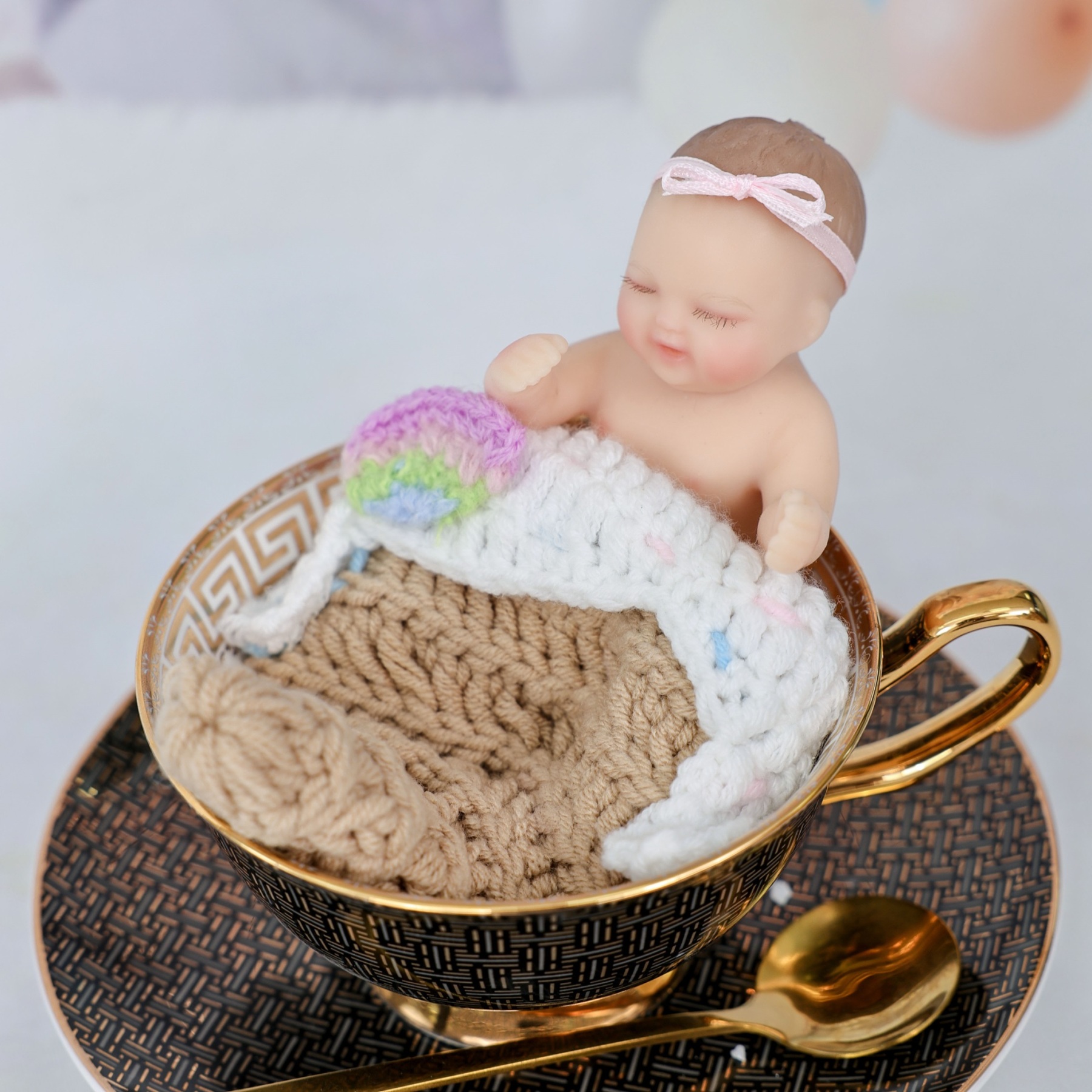 10cm/4Inch Lifelike Silicone Reborn Girl Baby Doll 