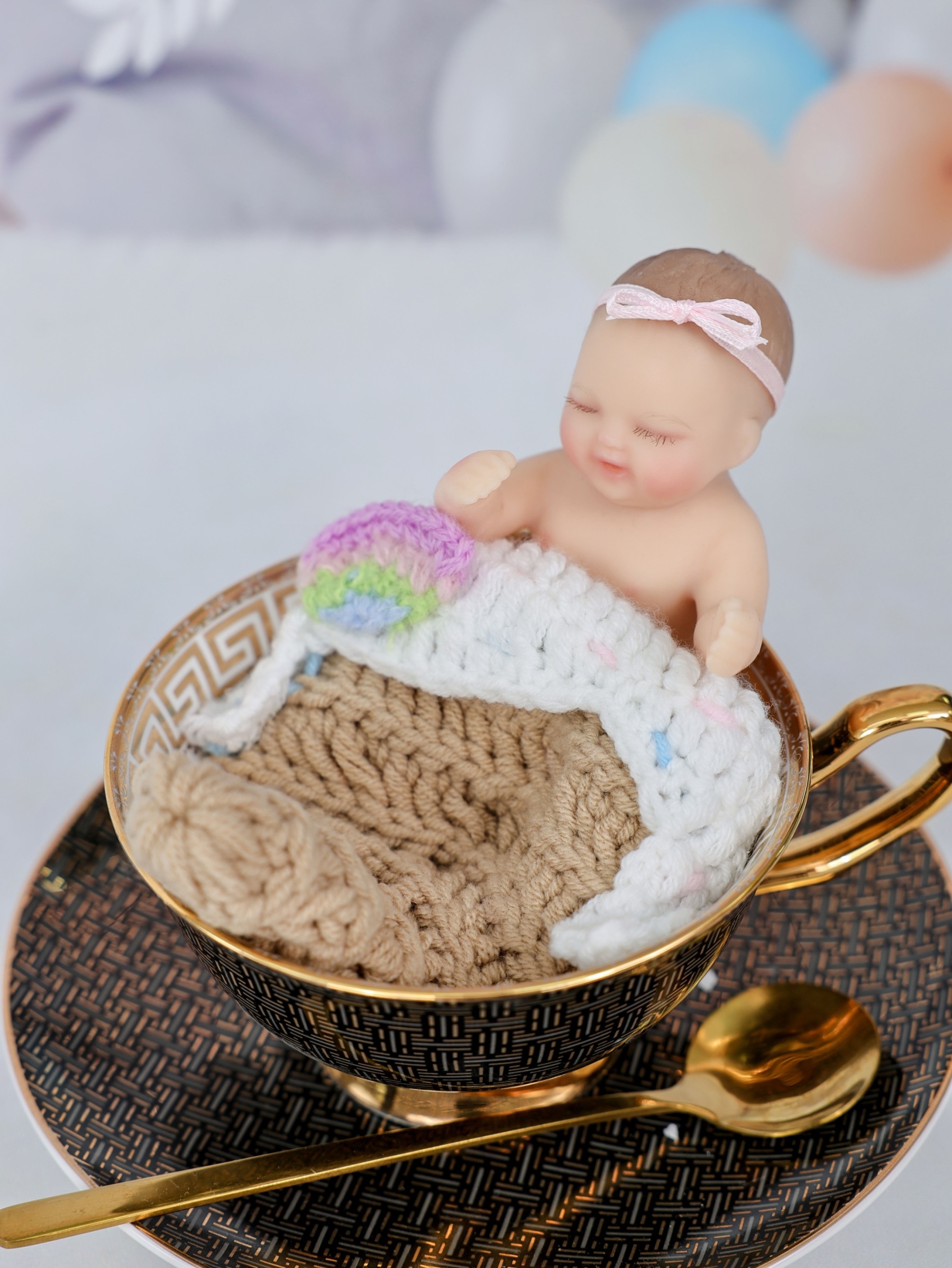 10cm/4Inch Lifelike Silicone Reborn Girl Baby Doll 