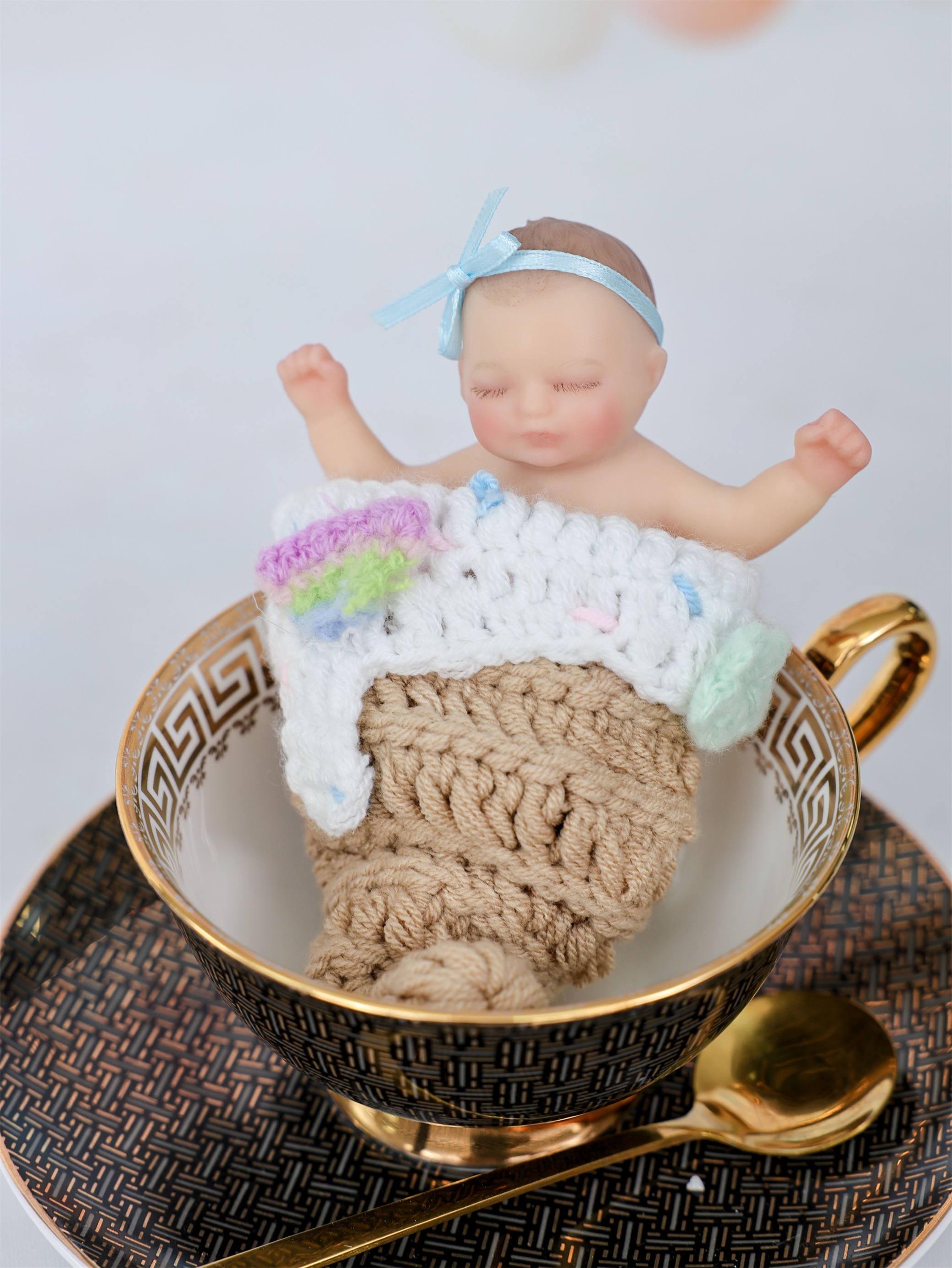 10cm/4Inch Lifelike Silicone Reborn Girl Baby Doll 