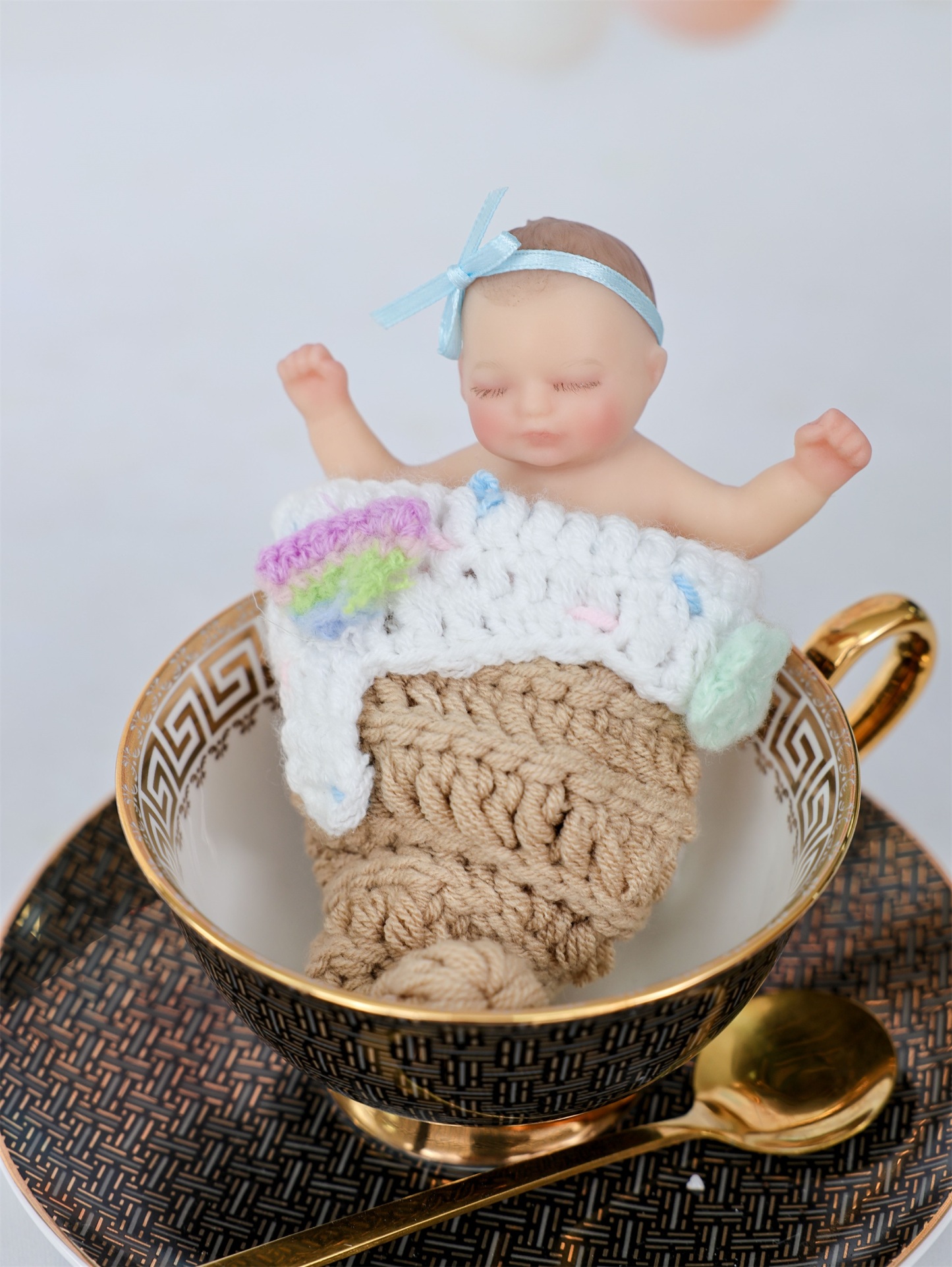 10cm/4Inch Lifelike Silicone Reborn Girl Baby Doll 
