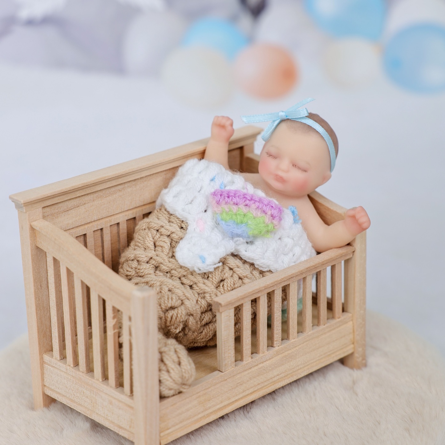 10cm/4Inch Lifelike Silicone Reborn Girl Baby Doll 
