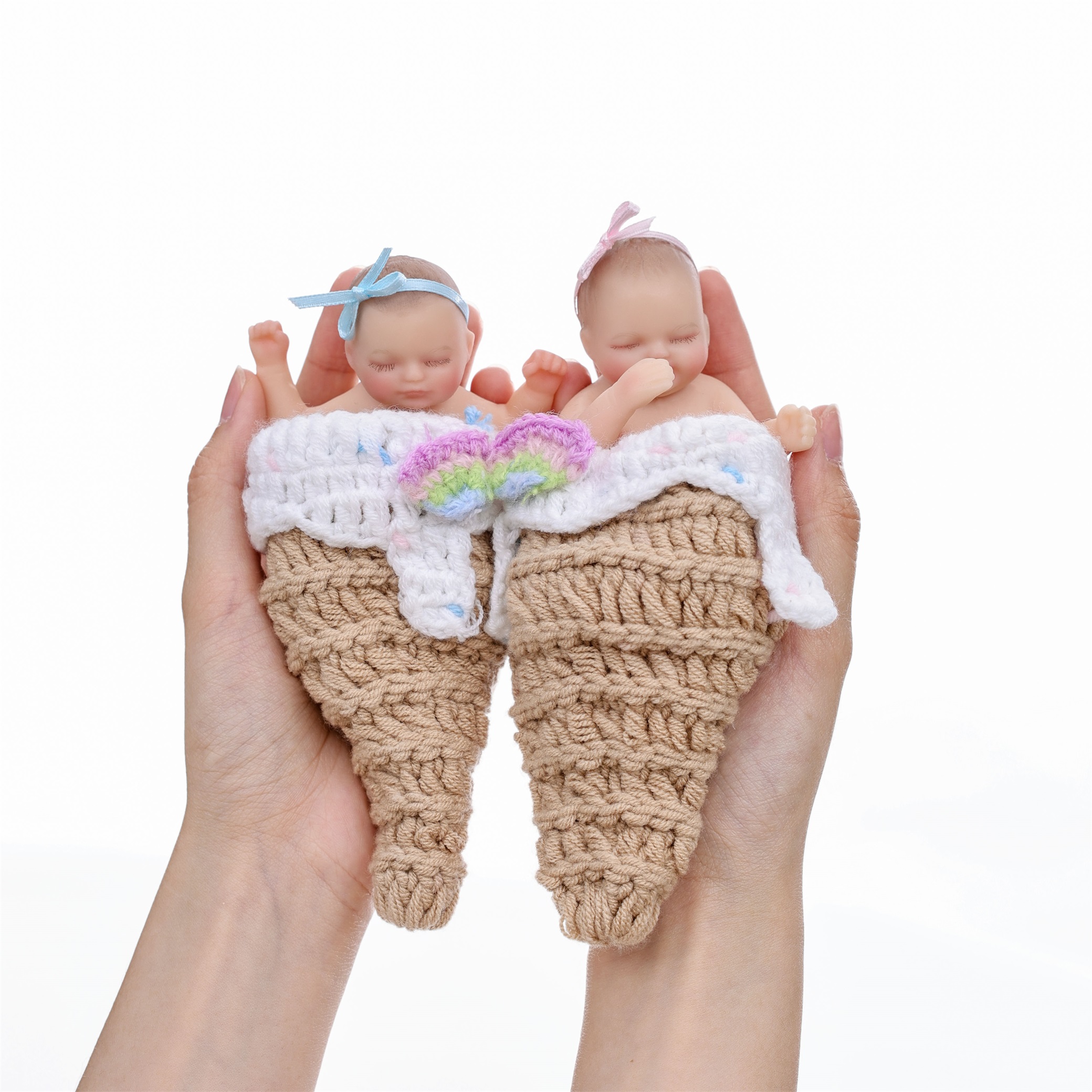 10cm/4Inch Lifelike Silicone Reborn Girl Baby Doll 