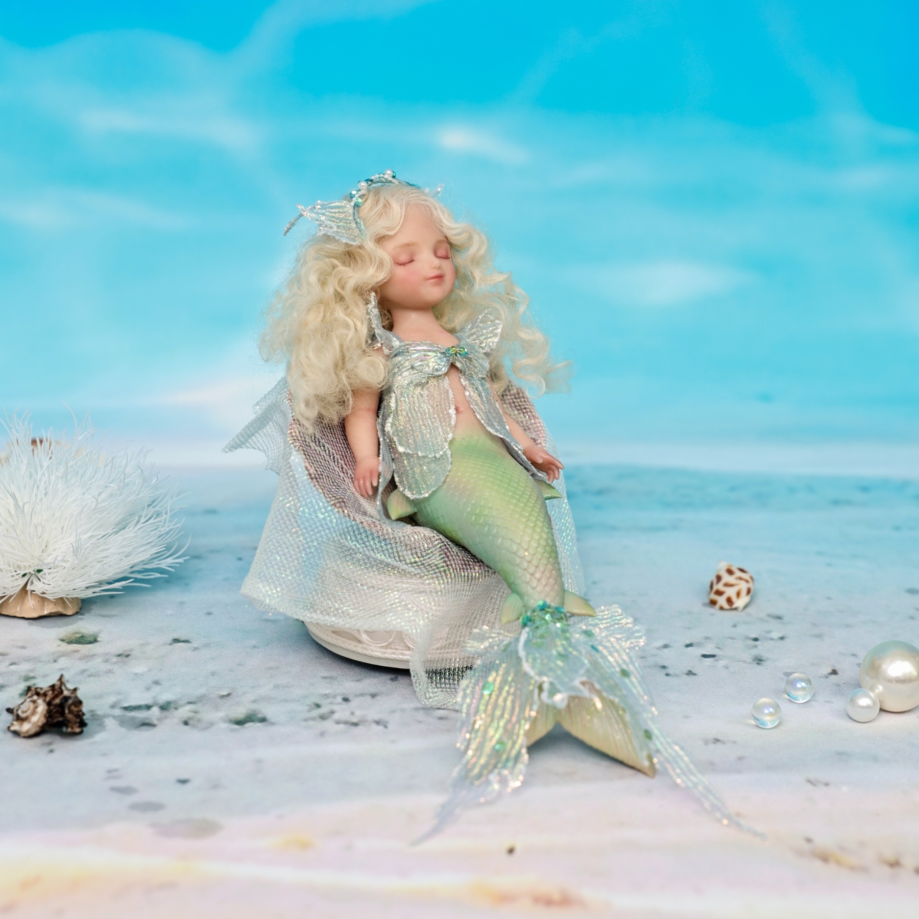 25cm/10Inch Silicone mermaid doll collection and dress-up