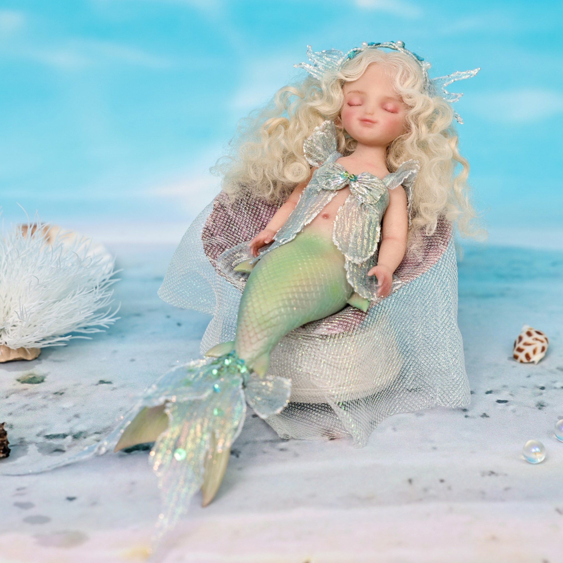 25cm/10Inch Silicone mermaid doll collection and dress-up
