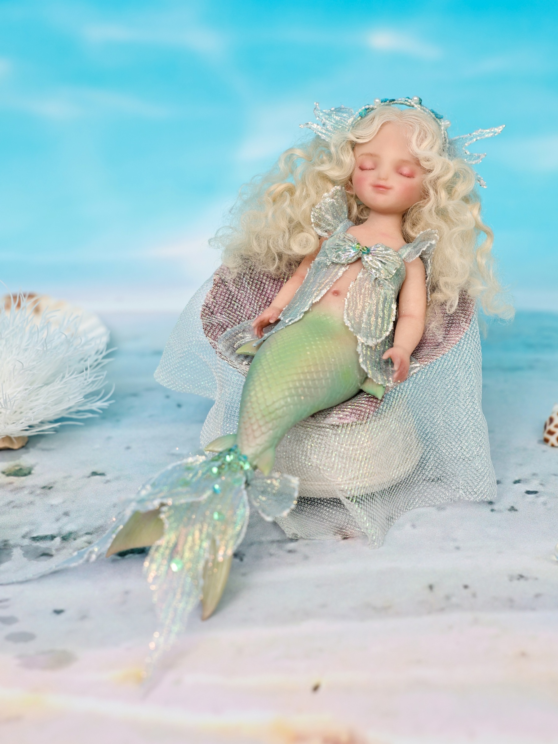 25cm/10Inch Silicone mermaid doll collection and dress-up