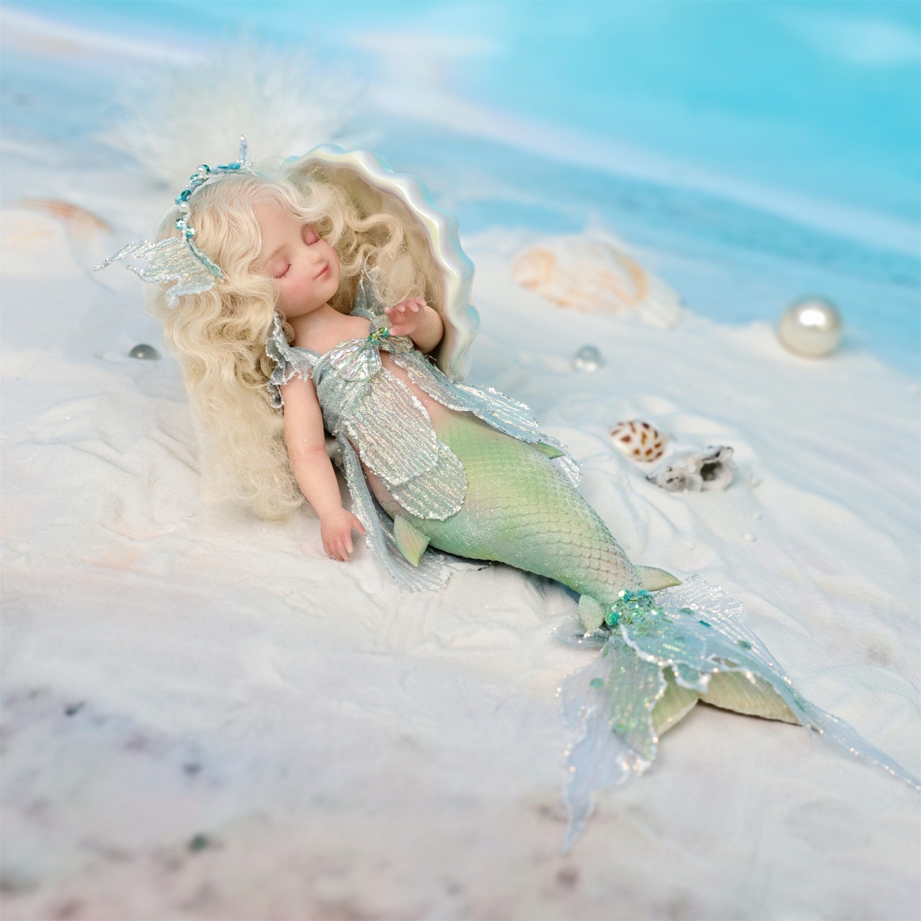 25cm/10Inch Silicone mermaid doll collection and dress-up
