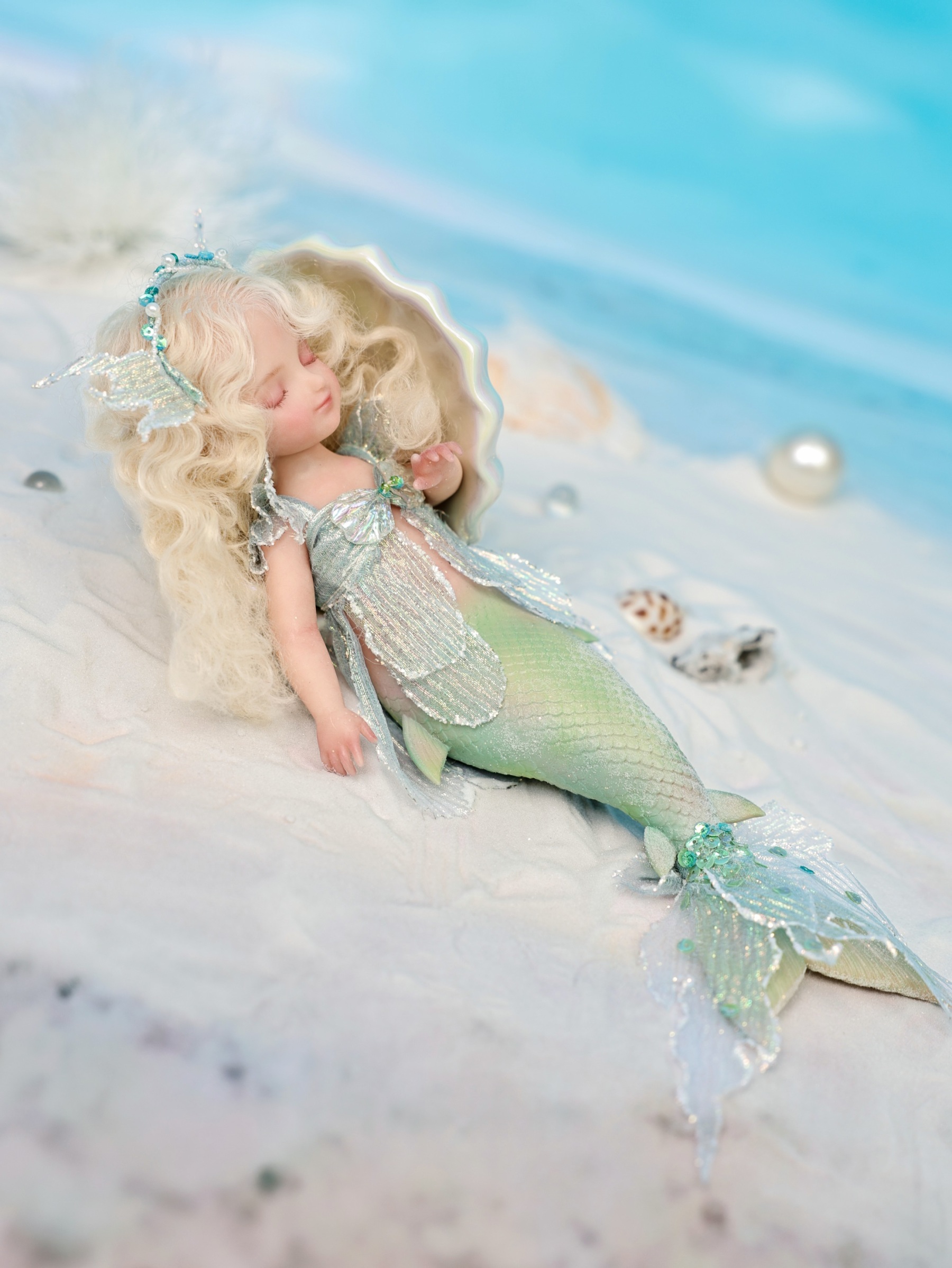 25cm/10Inch Silicone mermaid doll collection and dress-up