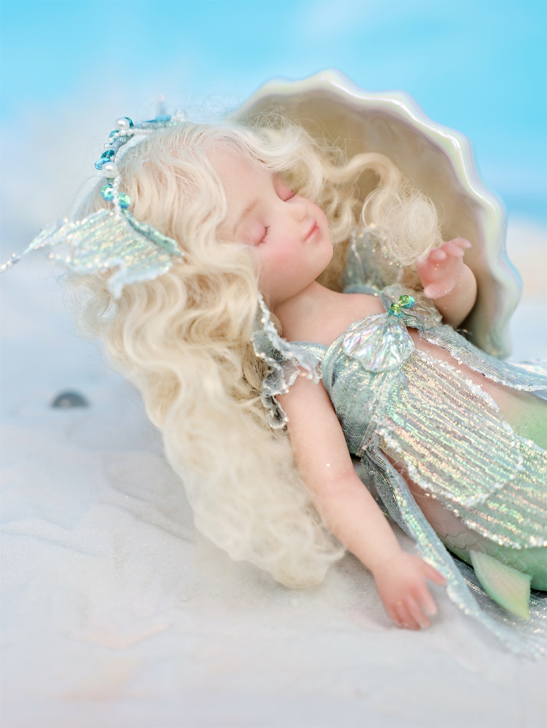 25cm/10Inch Silicone mermaid doll collection and dress-up