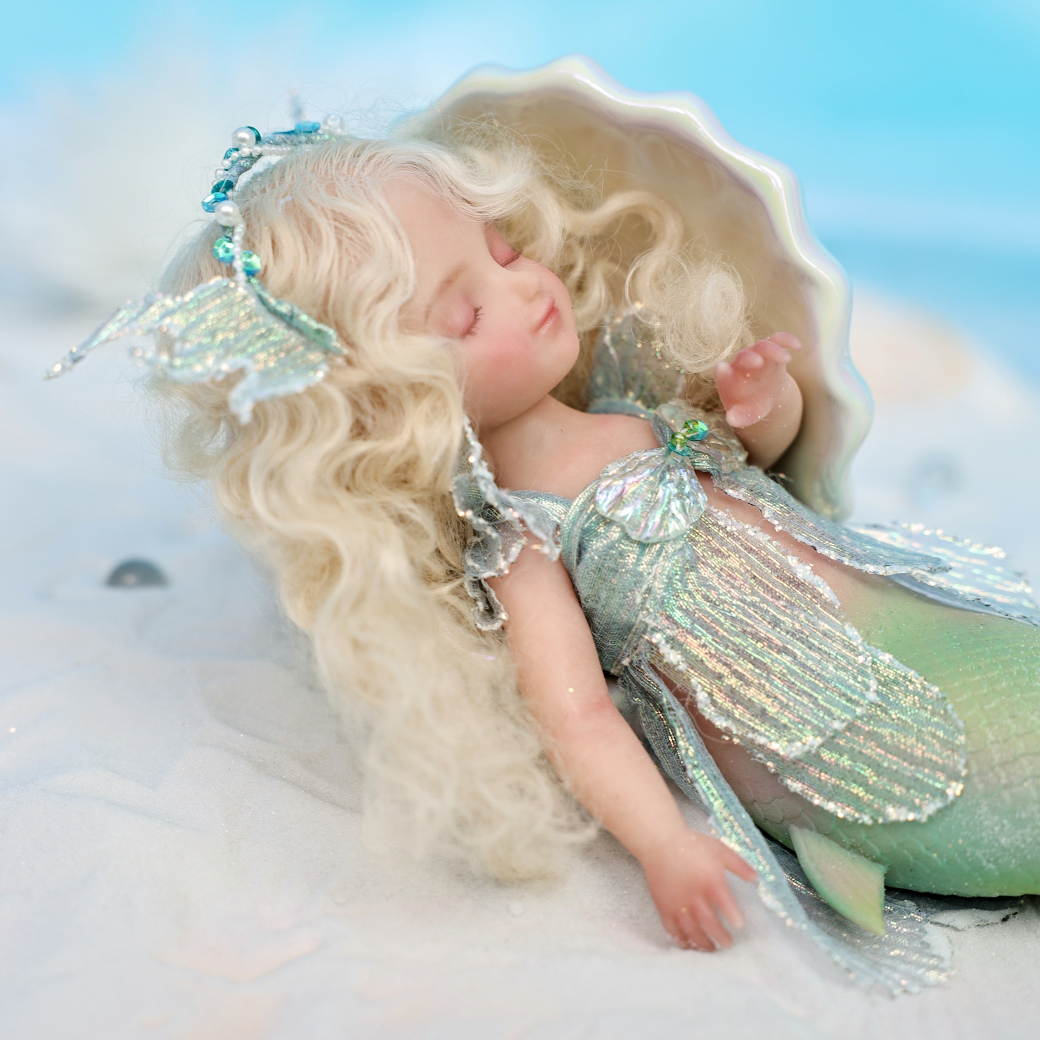 25cm/10Inch Silicone mermaid doll collection and dress-up