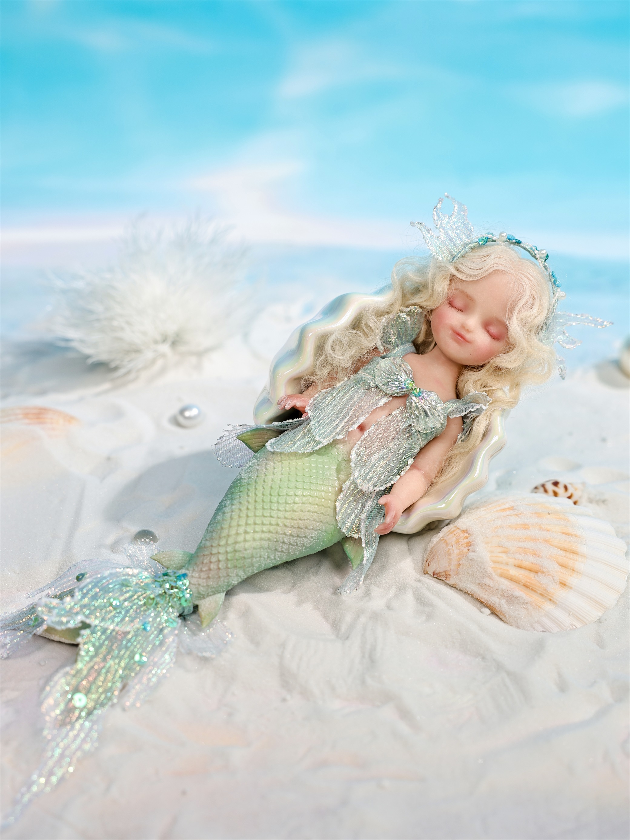 25cm/10Inch Silicone mermaid doll collection and dress-up