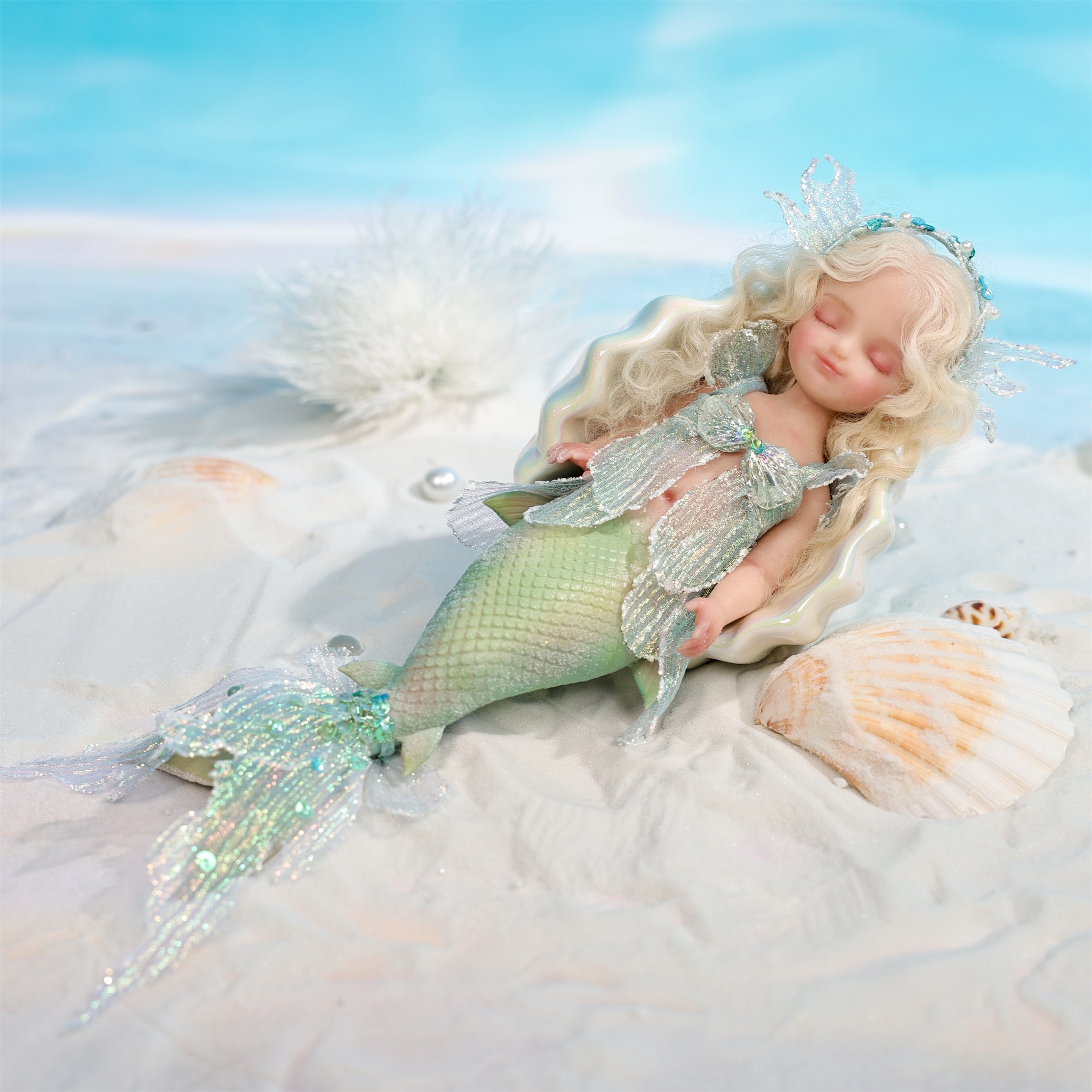 25cm/10Inch Silicone mermaid doll collection and dress-up