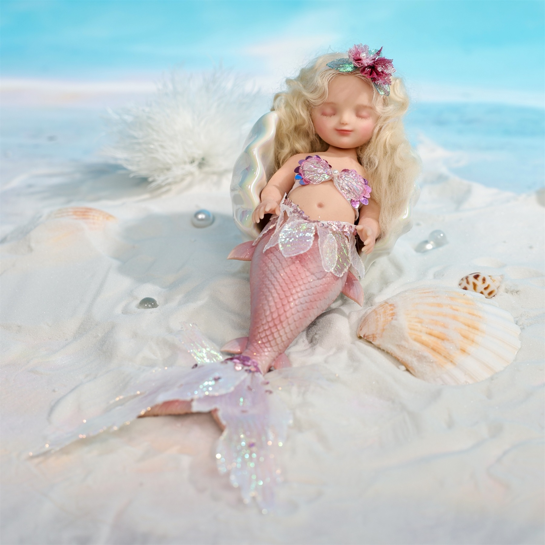 25cm/10Inch Silicone mermaid doll collection and dress-up