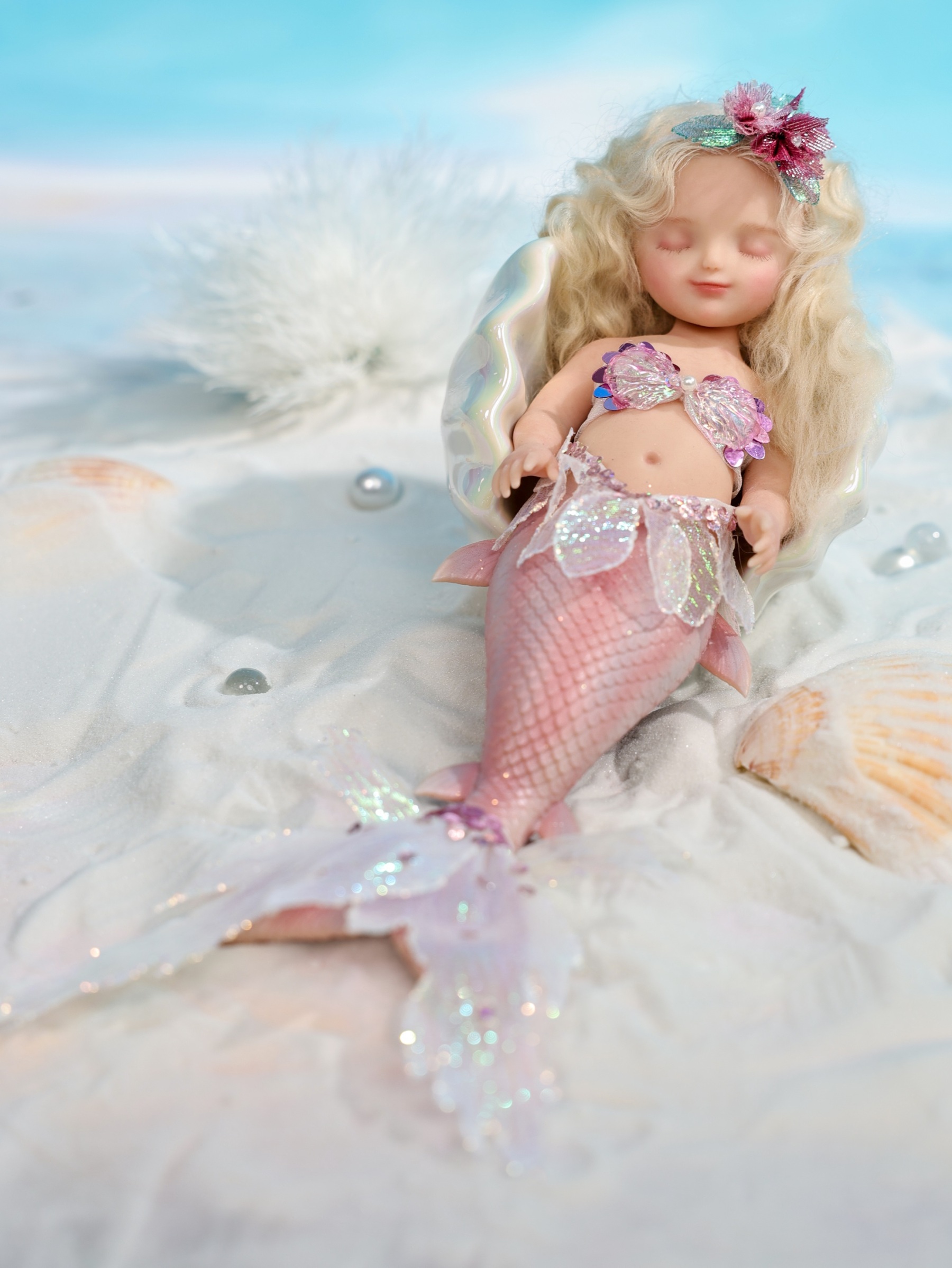 25cm/10Inch Silicone mermaid doll collection and dress-up
