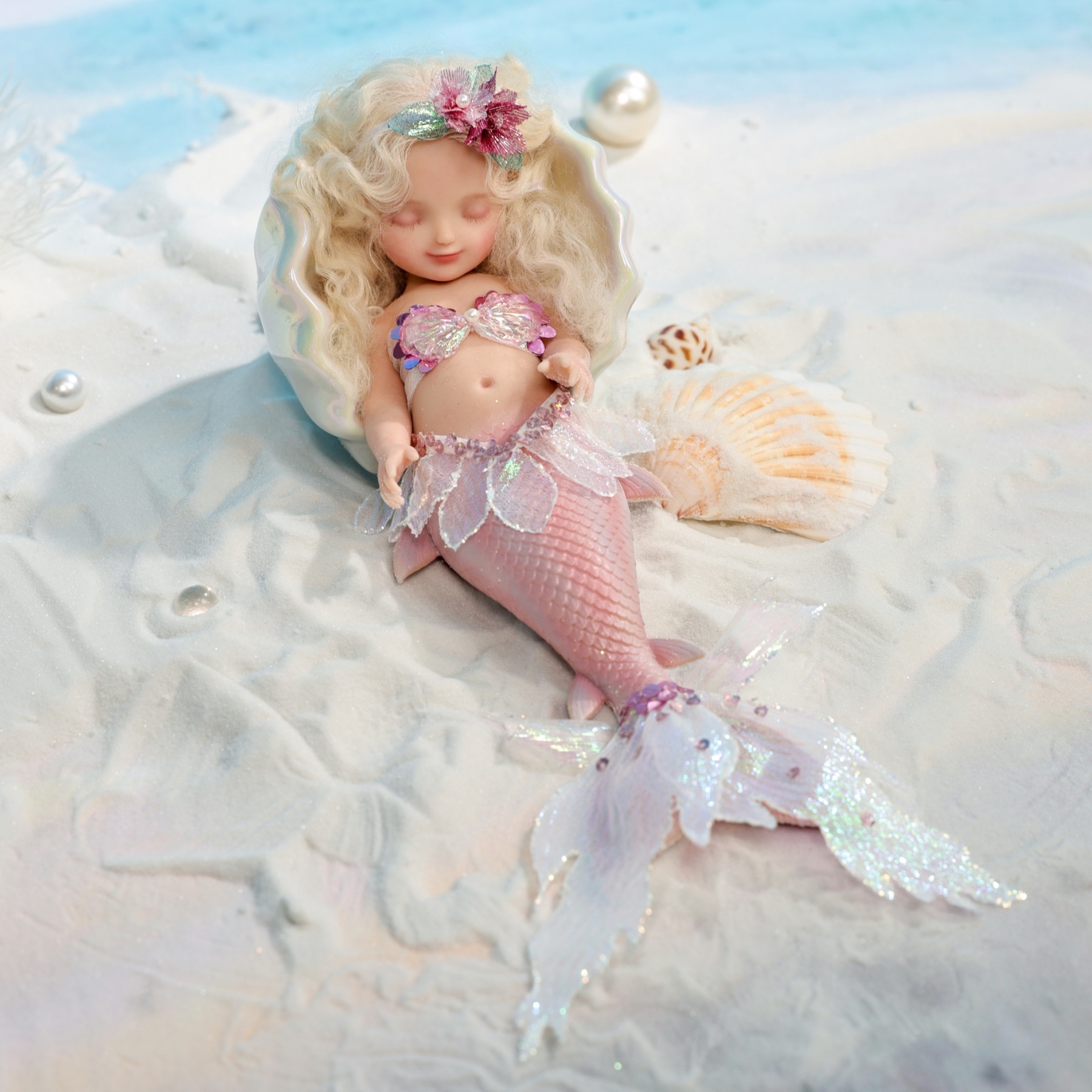 25cm/10Inch Silicone mermaid doll collection and dress-up