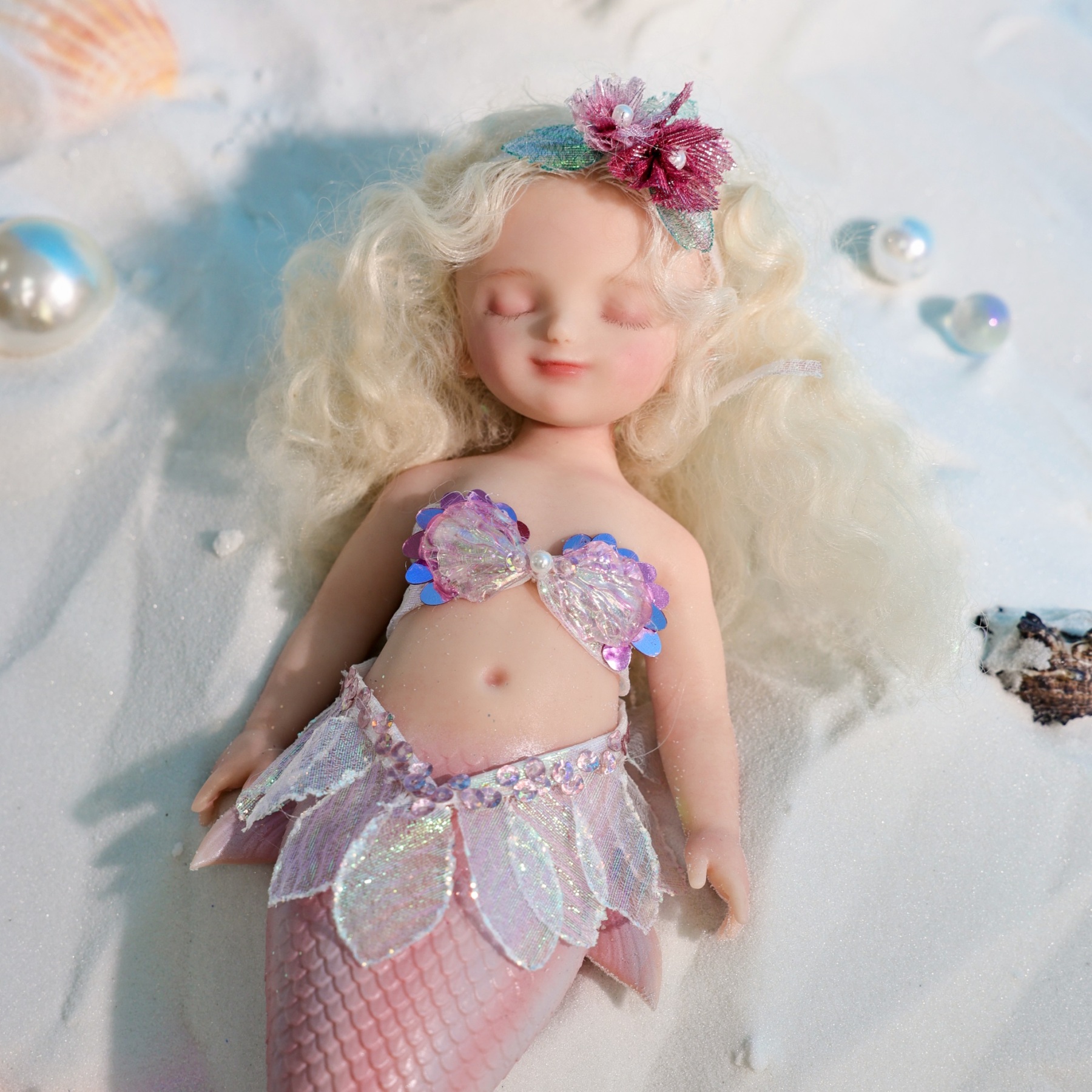 25cm/10Inch Silicone mermaid doll collection and dress-up