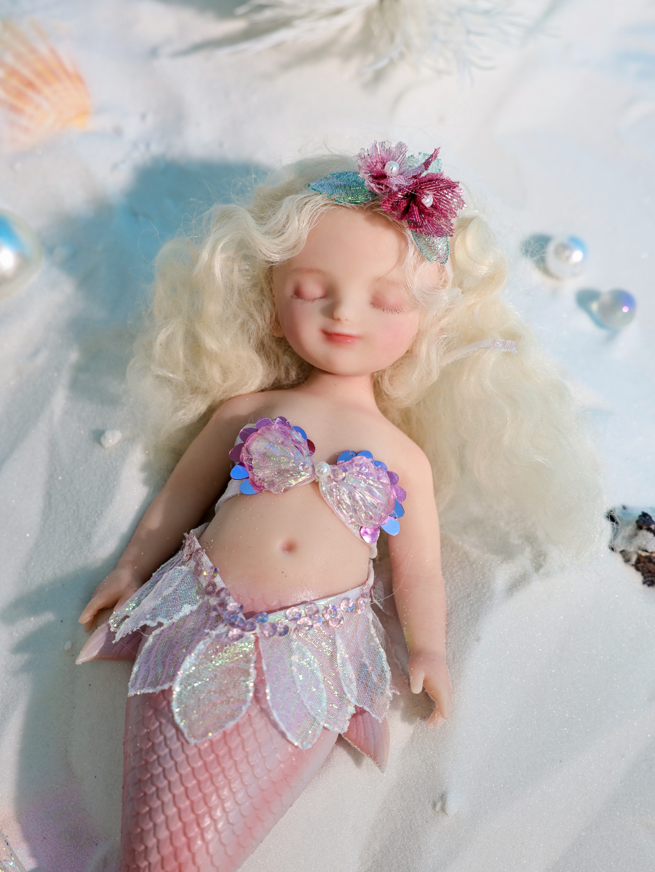 25cm/10Inch Silicone mermaid doll collection and dress-up
