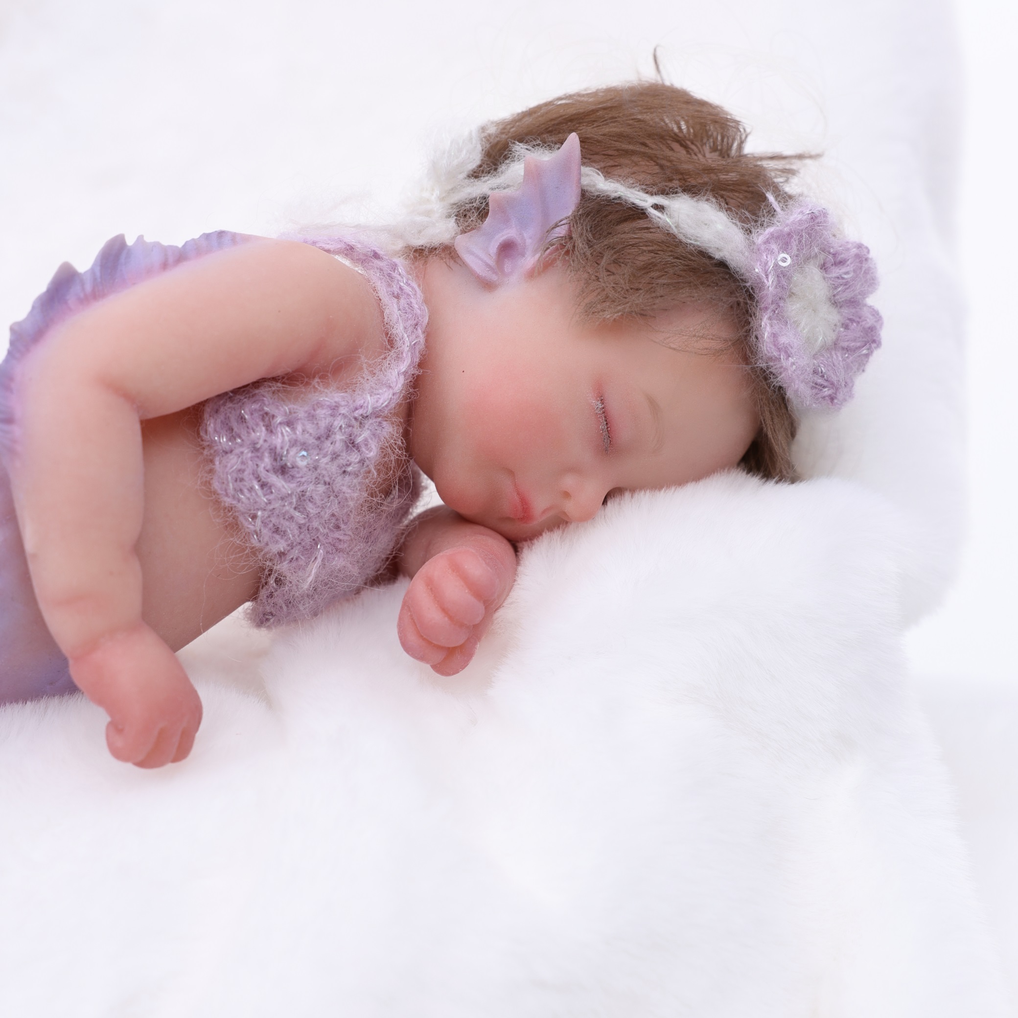 30cm/12inch Silicone mermaid handmade hair transplant simulated skin is soft, pinchable and washable