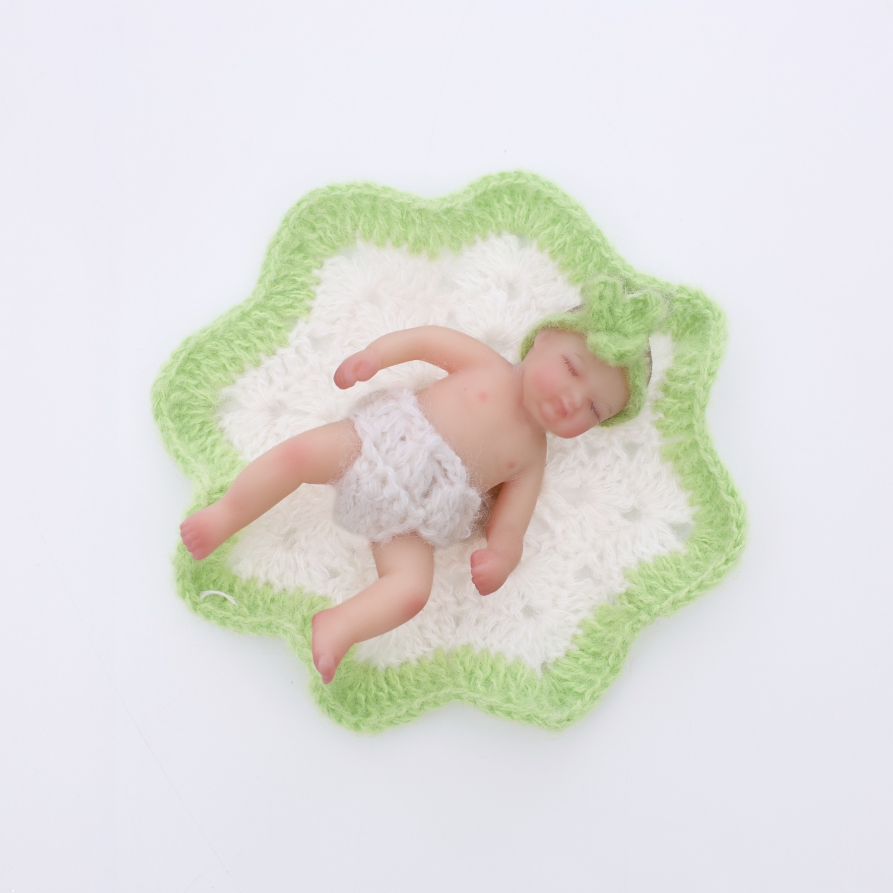 10cm/4Inch Lifelike Silicone Reborn Girl Baby Doll 