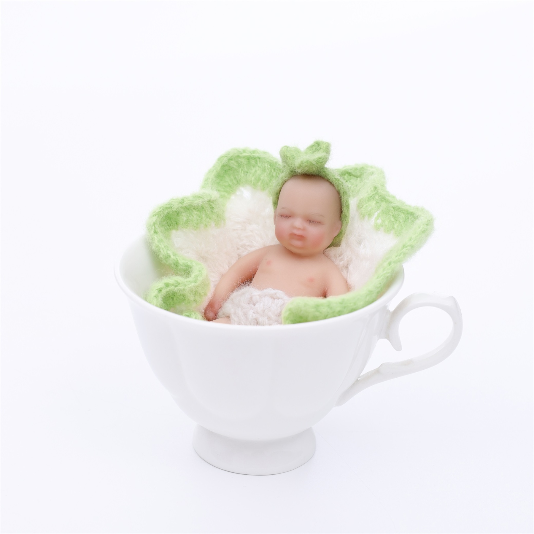 10cm/4Inch Lifelike Silicone Reborn Girl Baby Doll 
