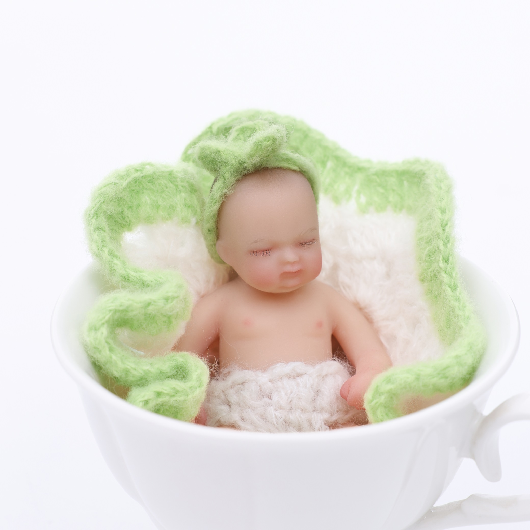 10cm/4Inch Lifelike Silicone Reborn Girl Baby Doll 