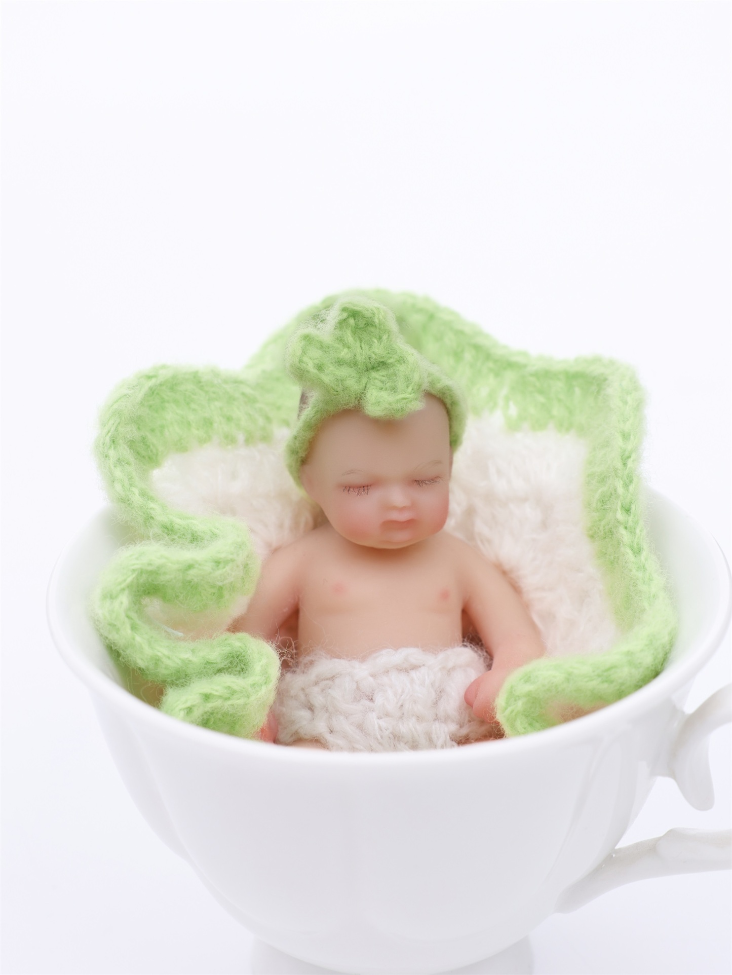 10cm/4Inch Lifelike Silicone Reborn Girl Baby Doll 