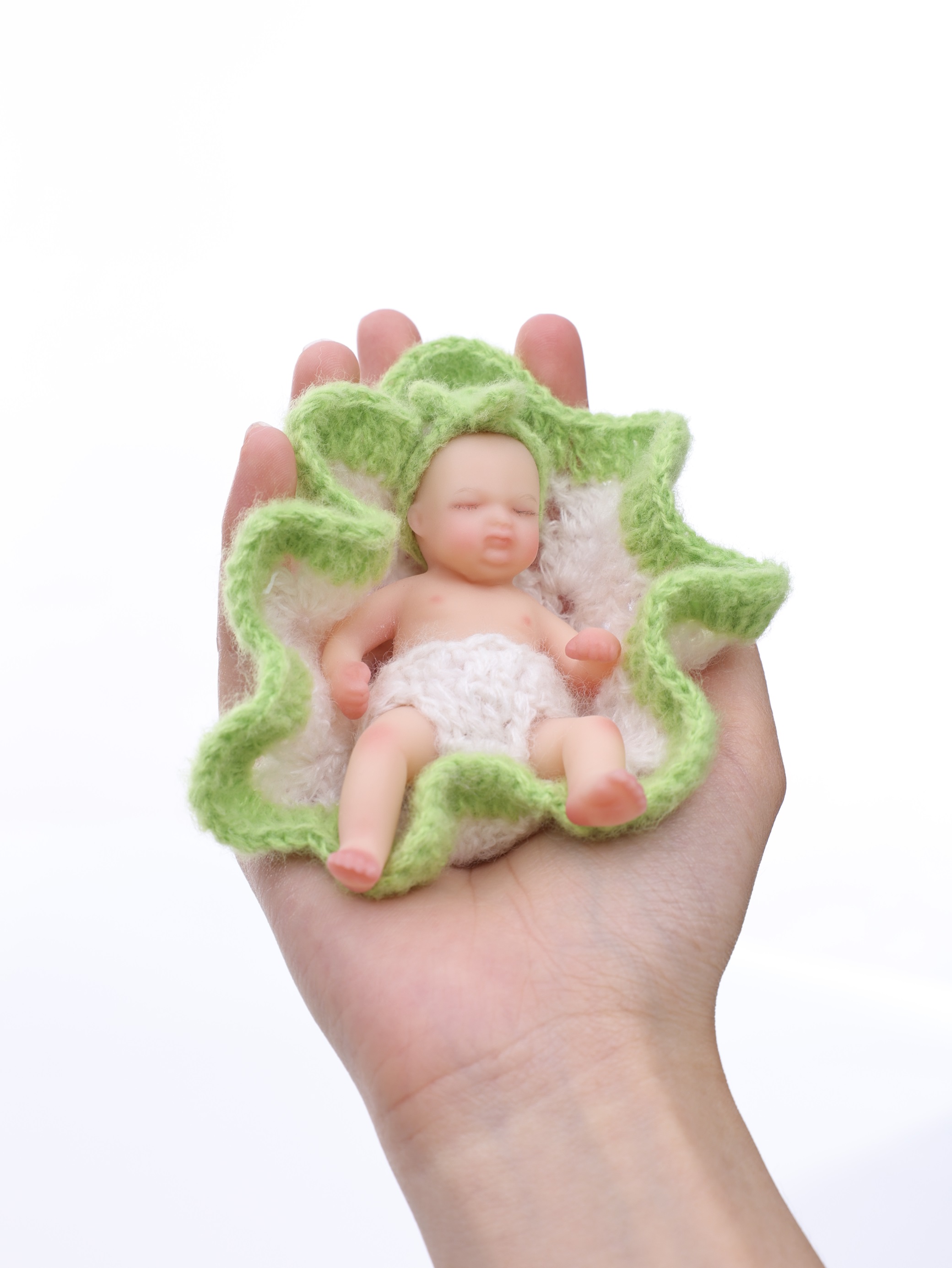 10cm/4Inch Lifelike Silicone Reborn Girl Baby Doll 