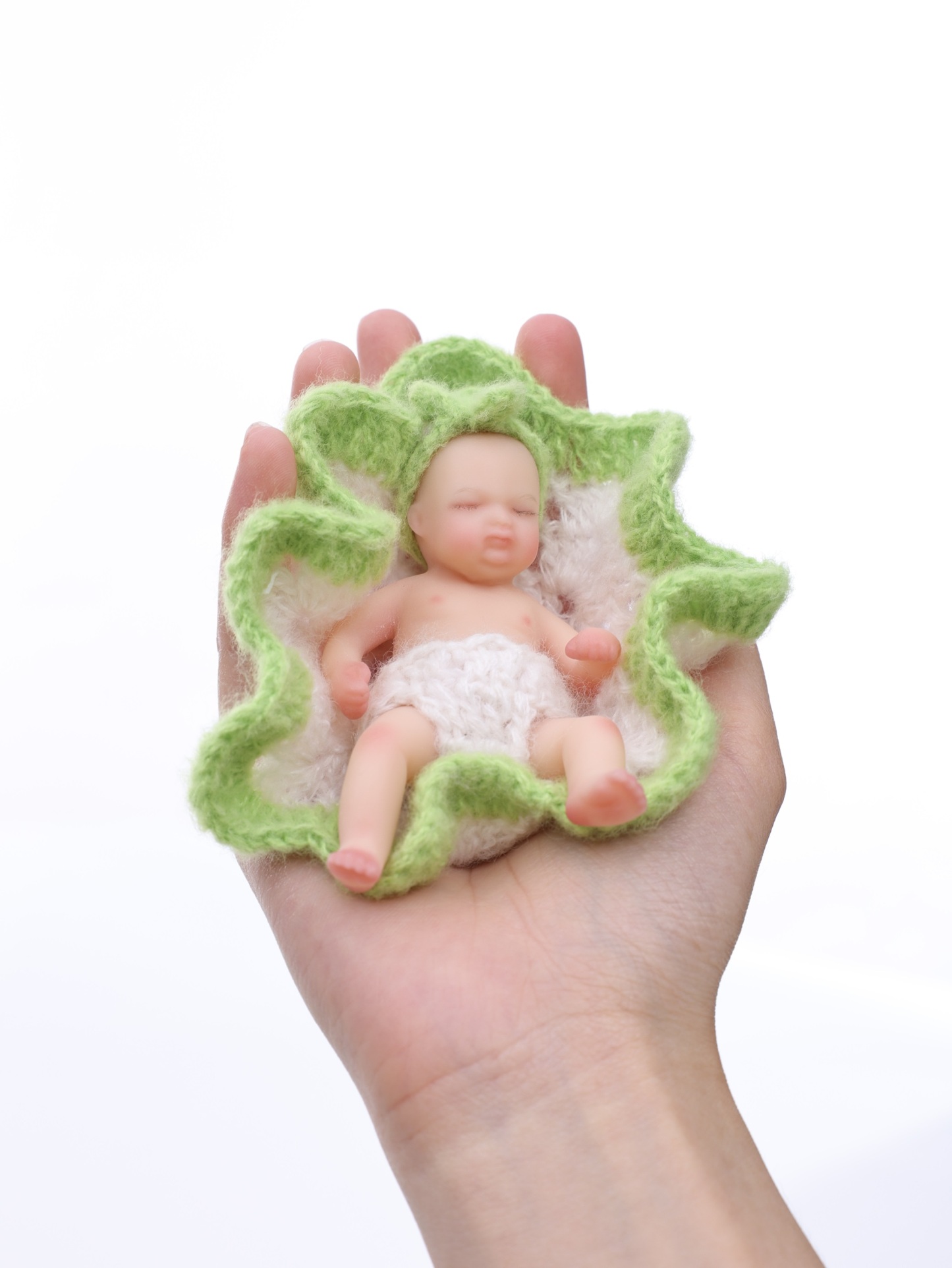 10cm/4Inch Lifelike Silicone Reborn Girl Baby Doll 