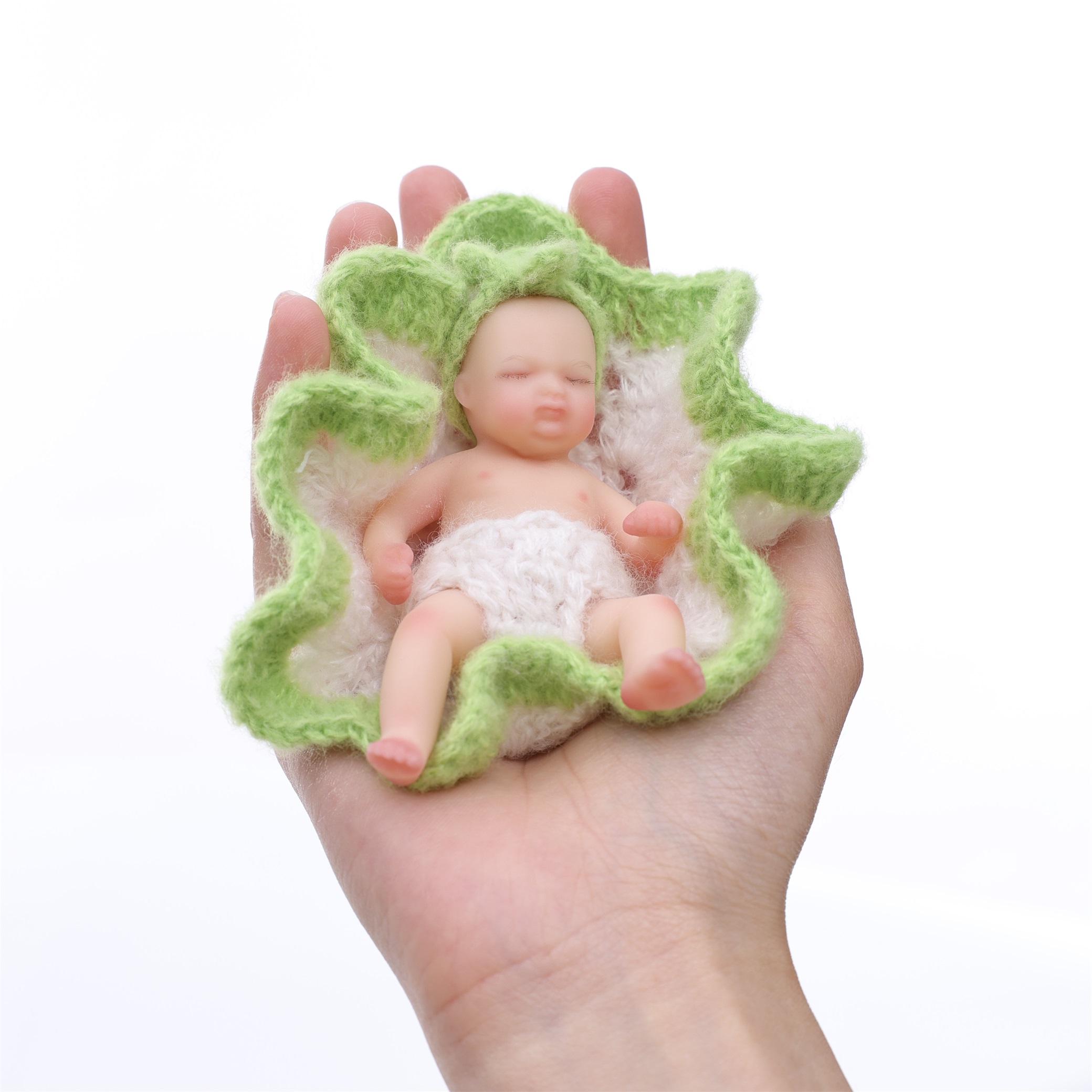 10cm/4Inch Lifelike Silicone Reborn Girl Baby Doll 