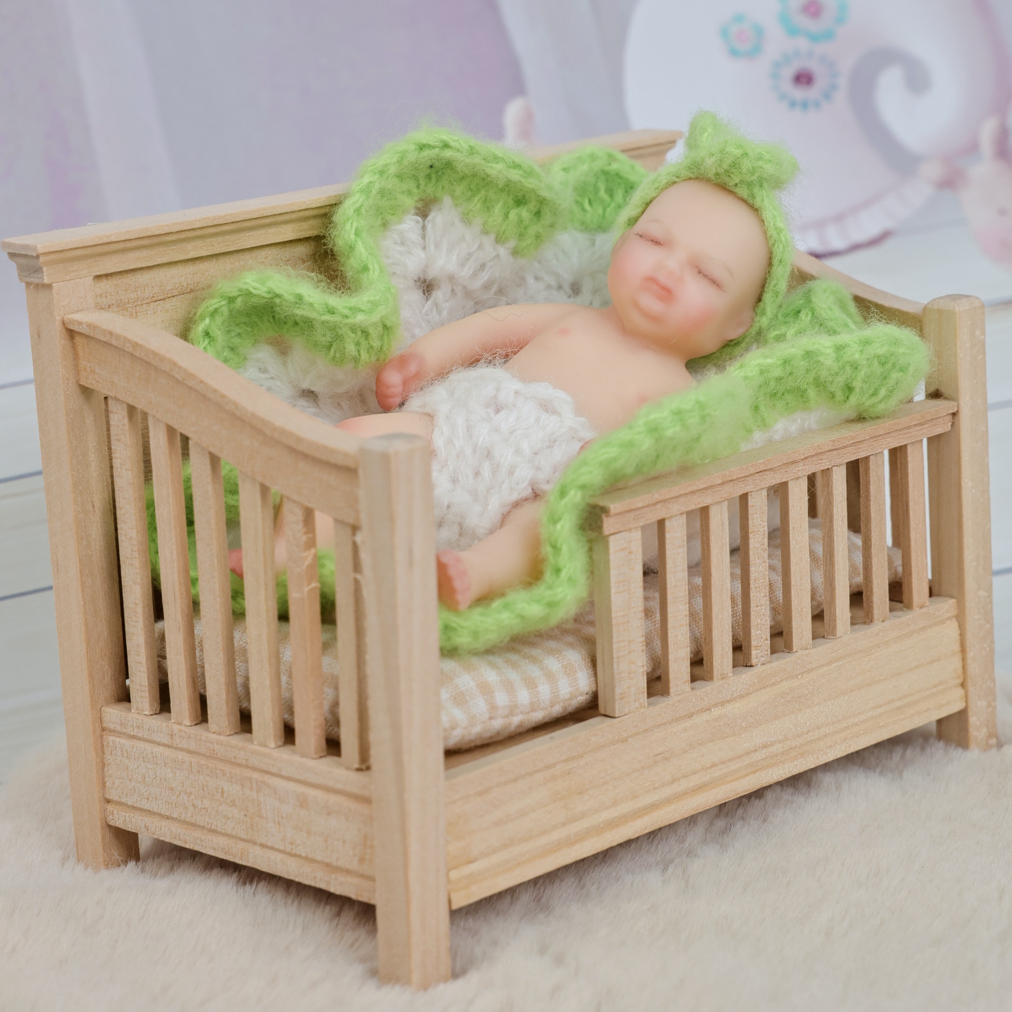 10cm/4Inch Lifelike Silicone Reborn Girl Baby Doll 