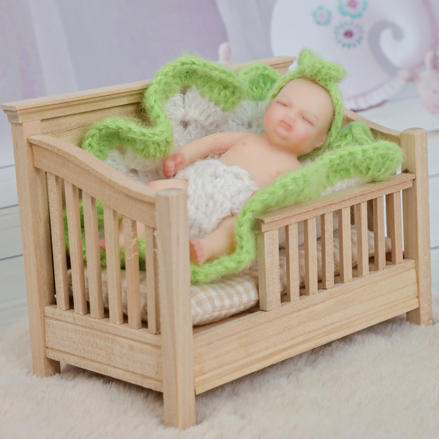 10cm/4Inch Lifelike Silicone Reborn Girl Baby Doll 