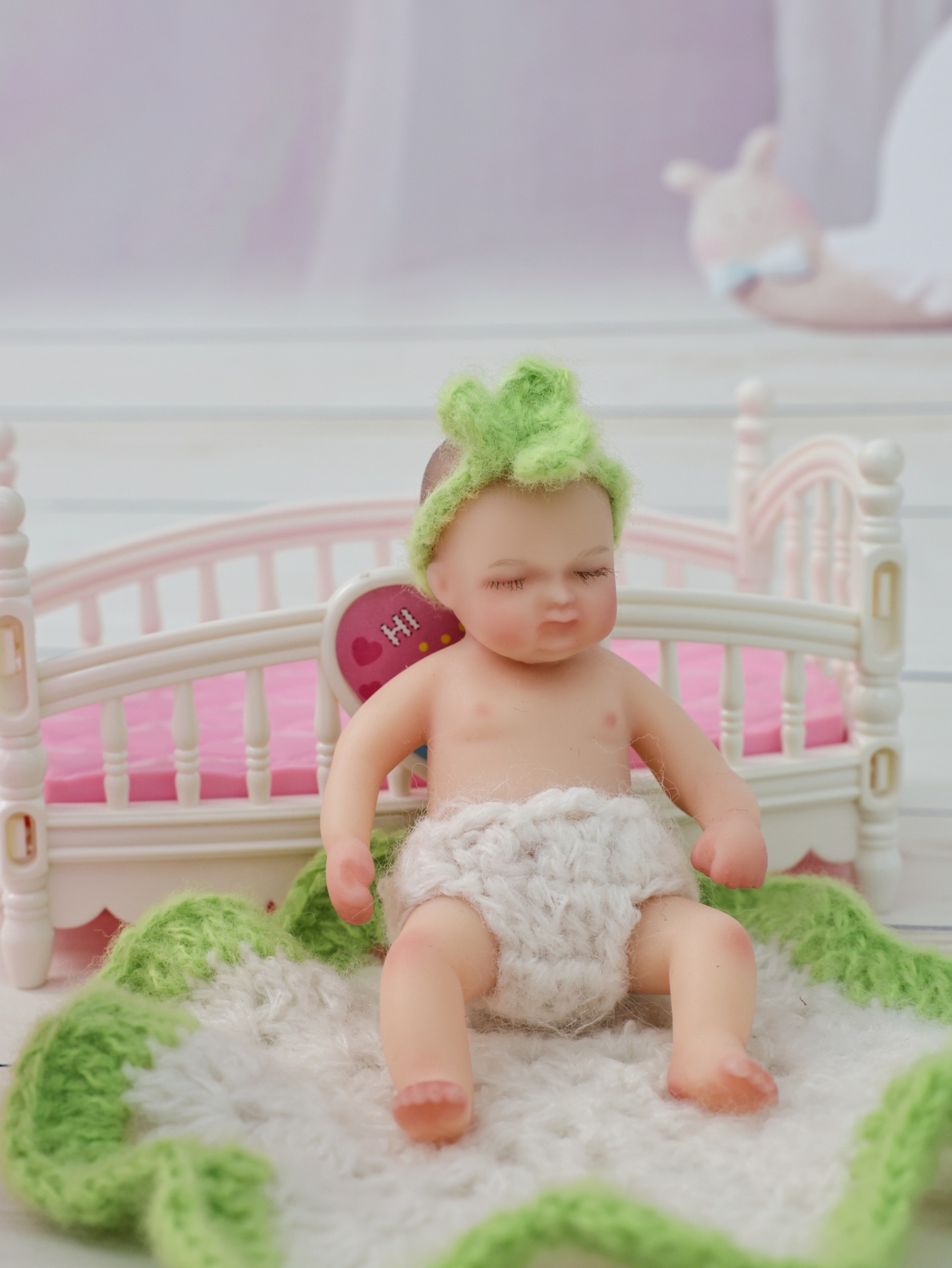 10cm/4Inch Lifelike Silicone Reborn Girl Baby Doll 