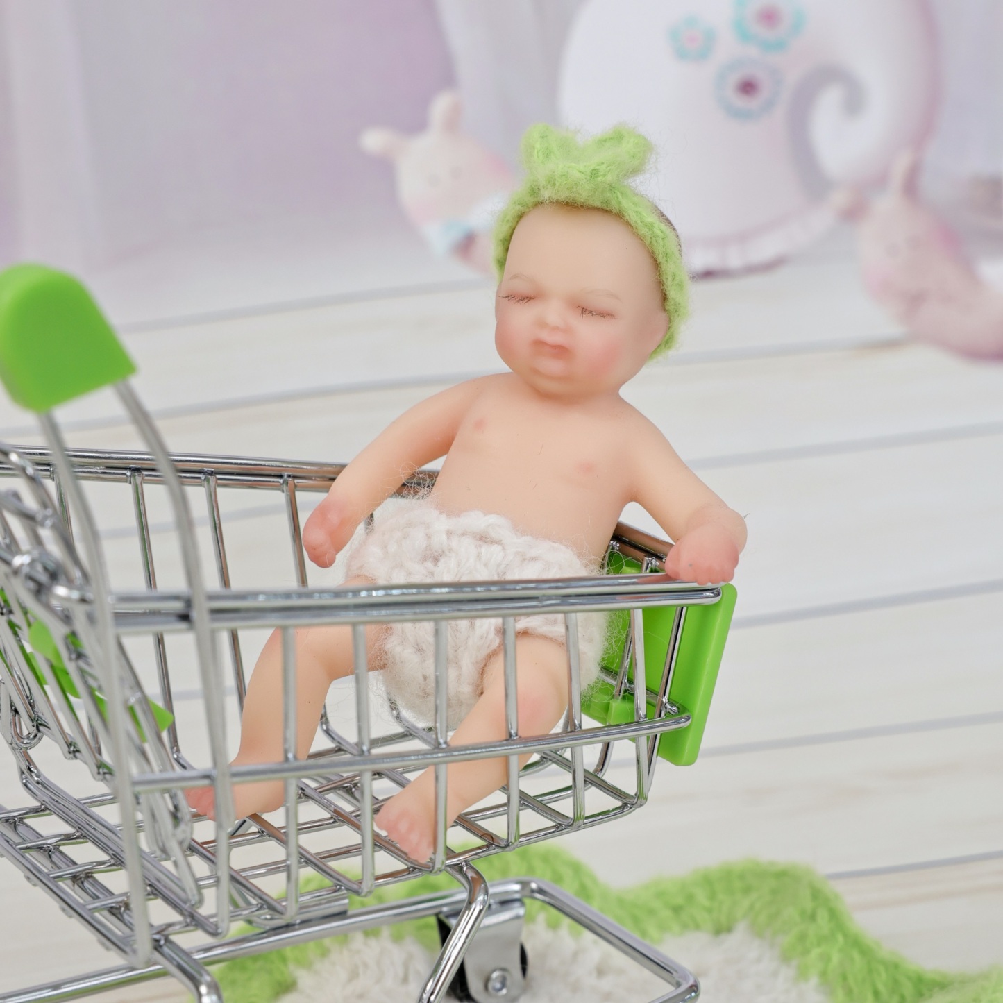 10cm/4Inch Lifelike Silicone Reborn Girl Baby Doll 