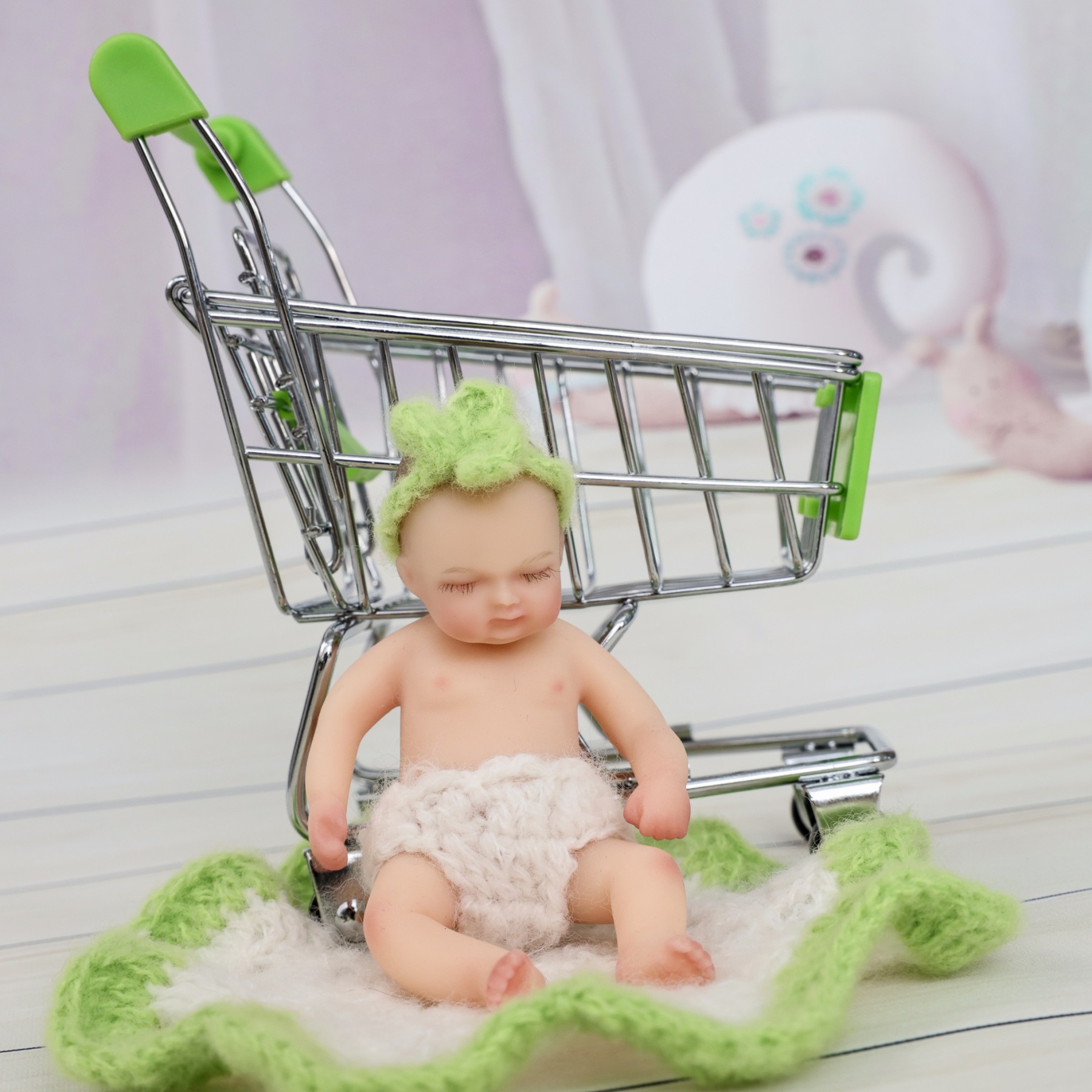 10cm/4Inch Lifelike Silicone Reborn Girl Baby Doll 