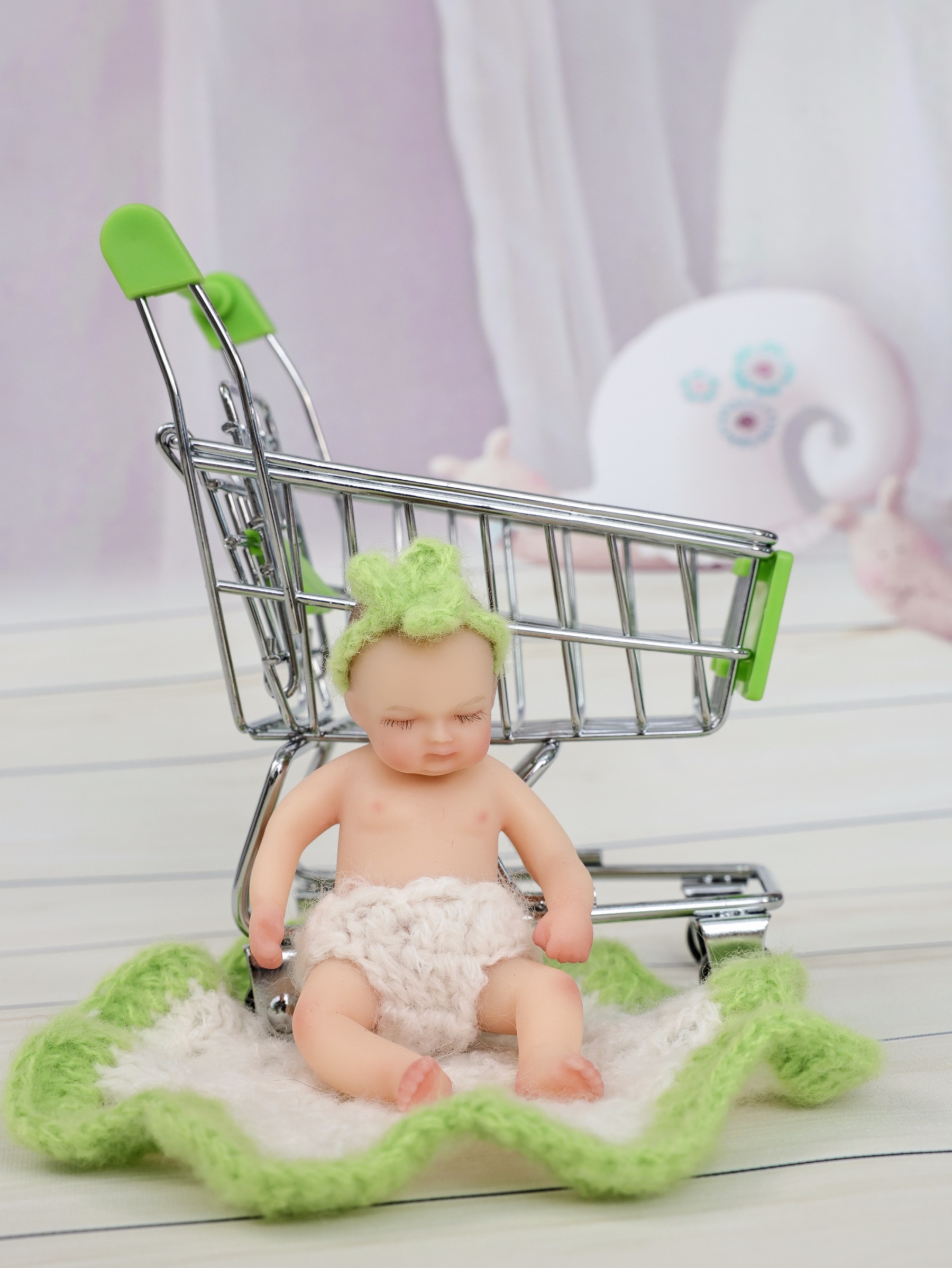 10cm/4Inch Lifelike Silicone Reborn Girl Baby Doll 