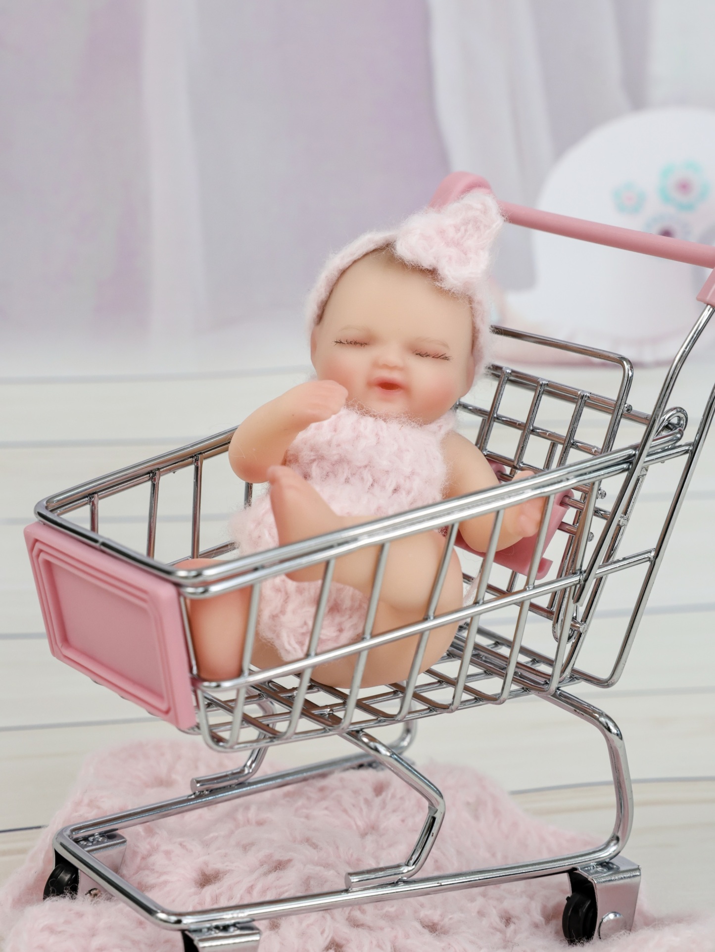 10cm/4Inch Lifelike Silicone Reborn Girl Baby Doll