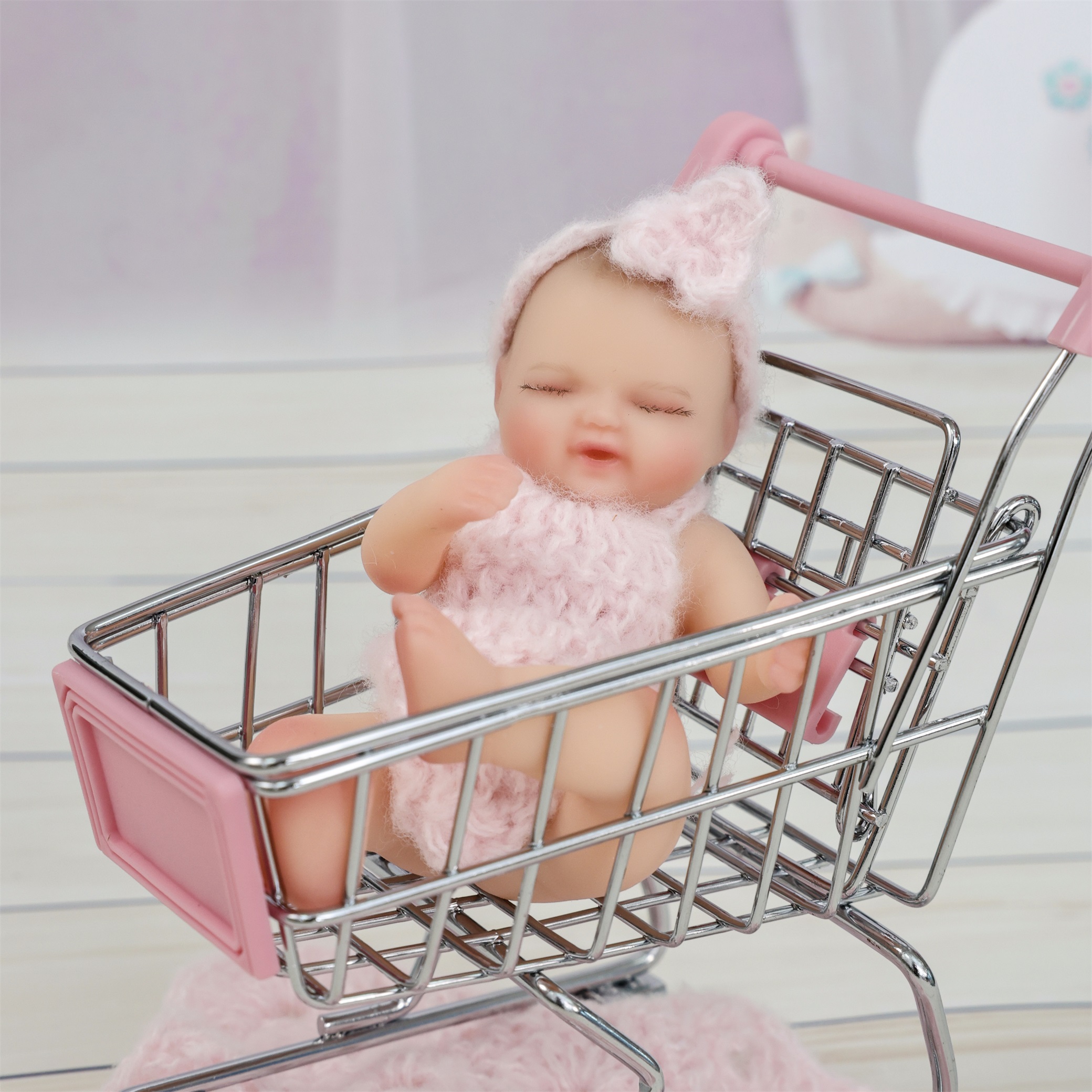 10cm/4Inch Lifelike Silicone Reborn Girl Baby Doll