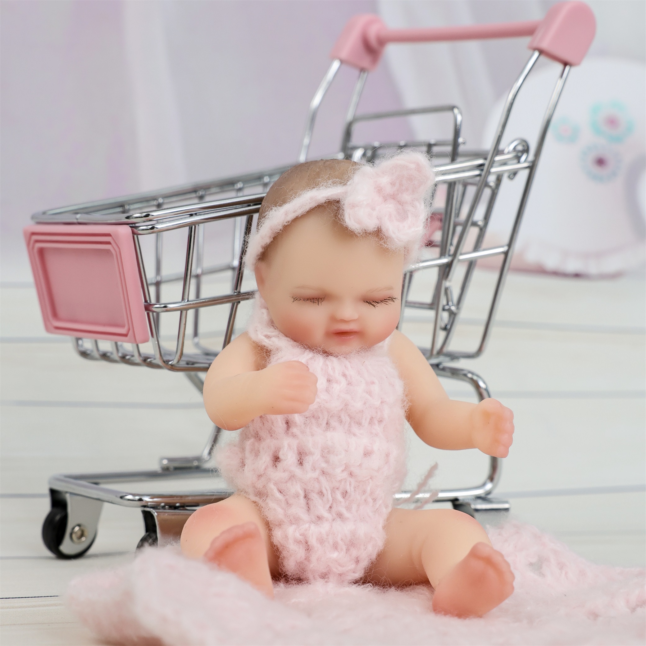 10cm/4Inch Lifelike Silicone Reborn Girl Baby Doll