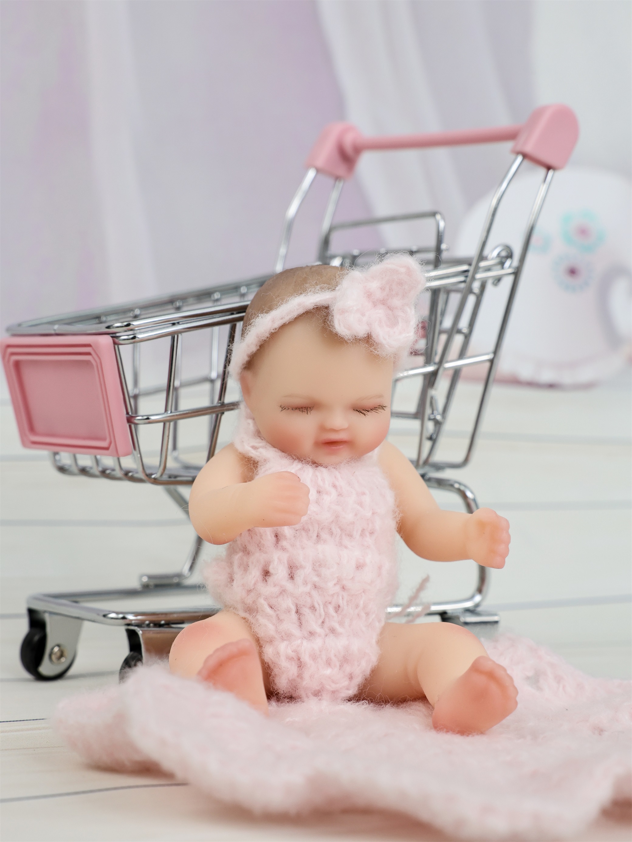 10cm/4Inch Lifelike Silicone Reborn Girl Baby Doll