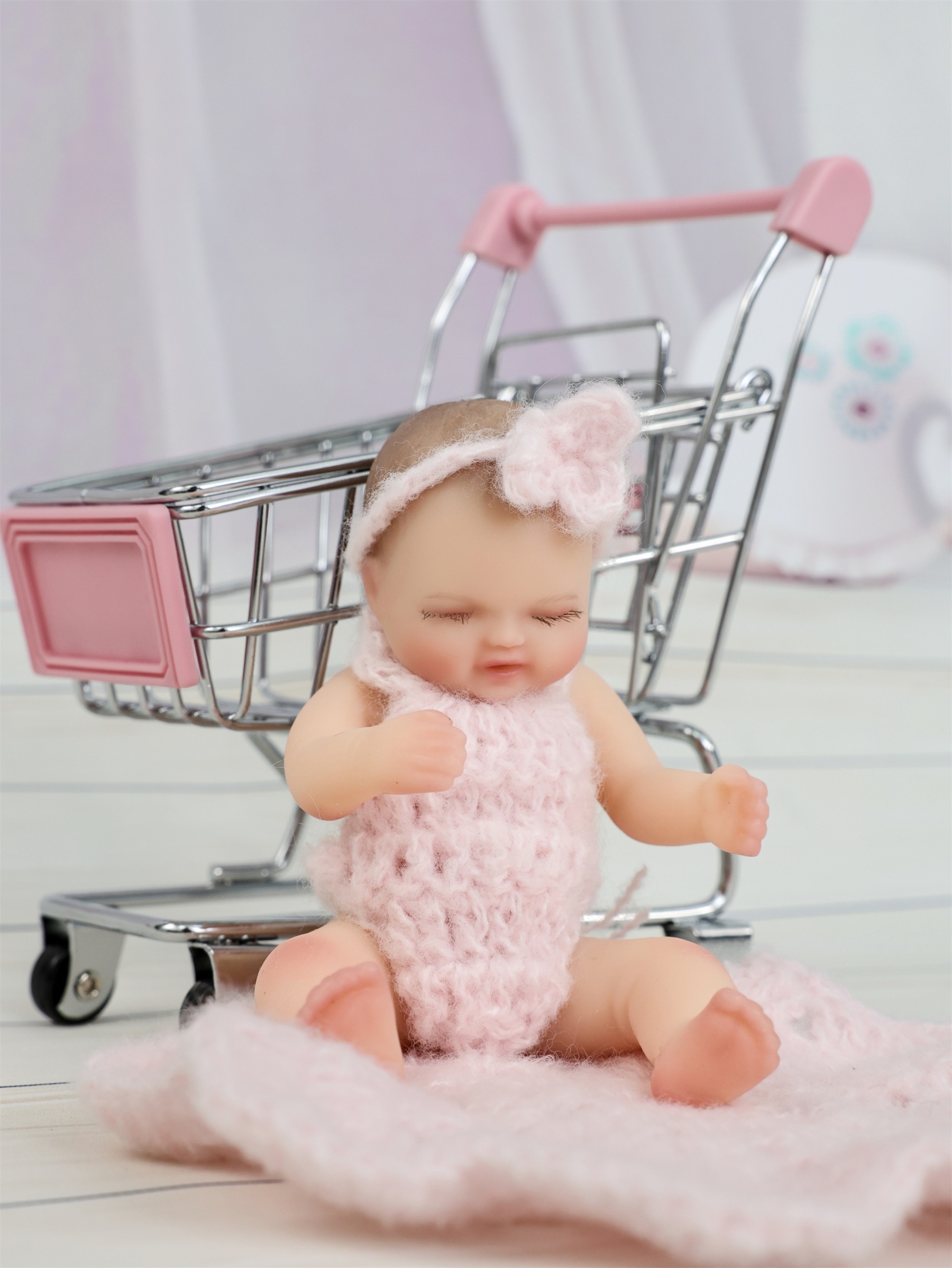 10cm/4Inch Lifelike Silicone Reborn Girl Baby Doll