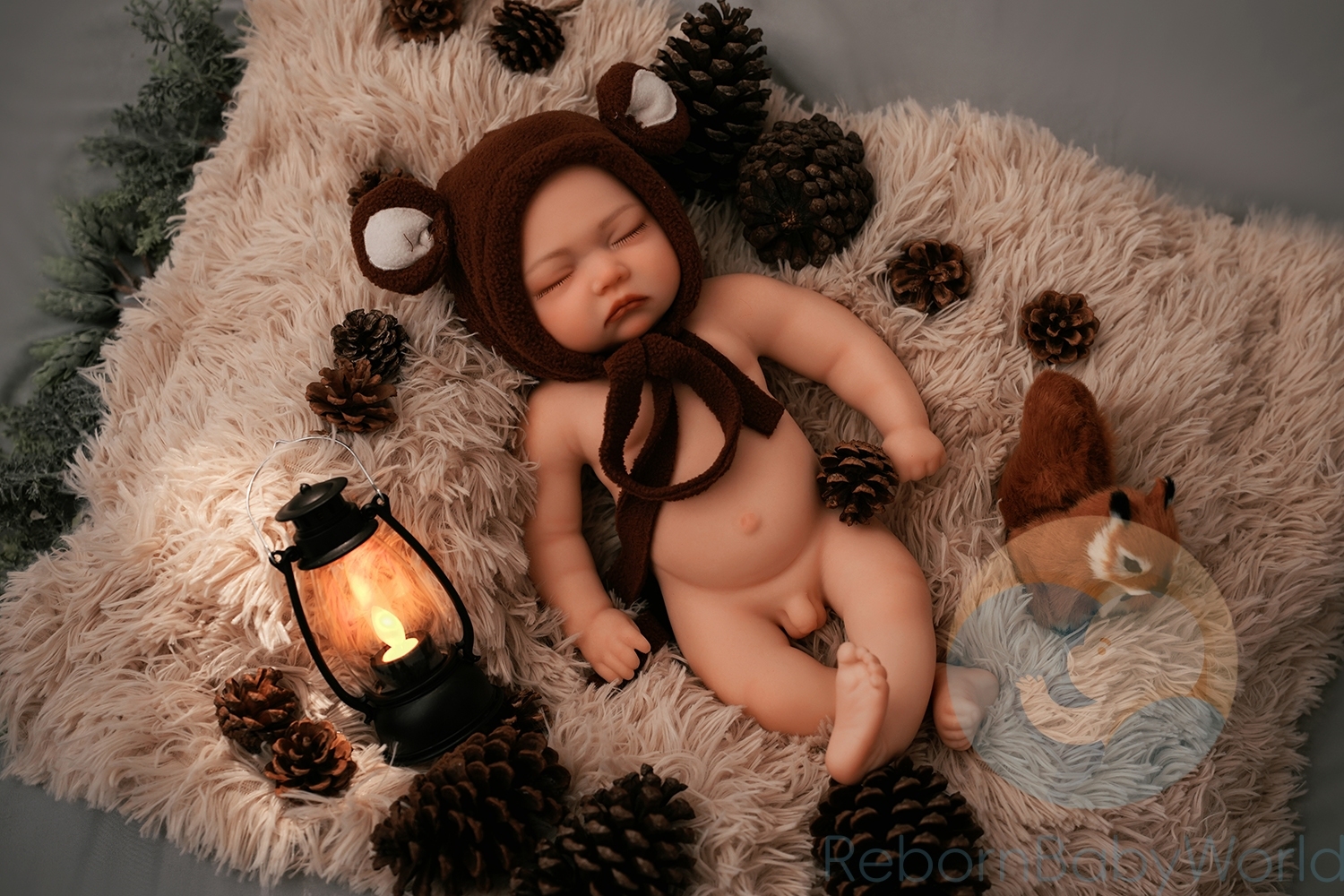 Michael-40cm/16inch soft Silicone Elastic Reborn Closed Eyes Baby Boy