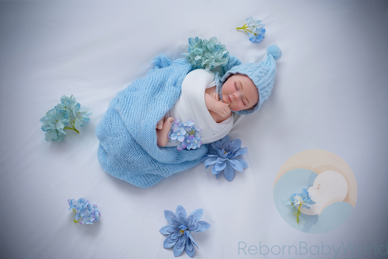 40cm/16inch Soft Silicone Elastic Closed Eyes Reborn Baby Girl Doll