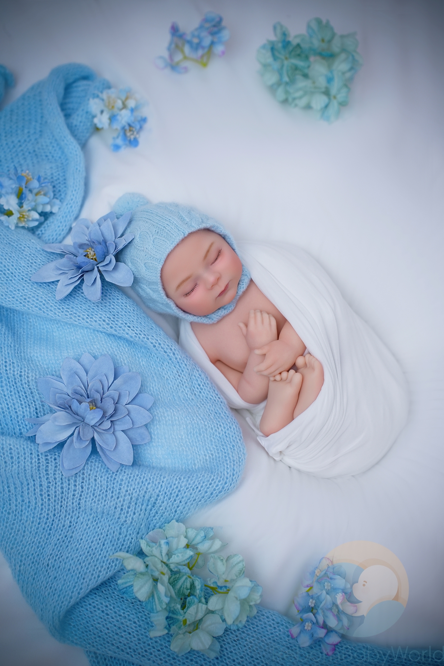 40cm/16inch Soft Silicone Elastic Closed Eyes Reborn Baby Girl Doll