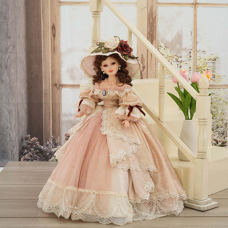 Victoire- 55cm/22Inch Antique Palace-Style Victorian Porcelain Dolls with Gorgeous Dress
