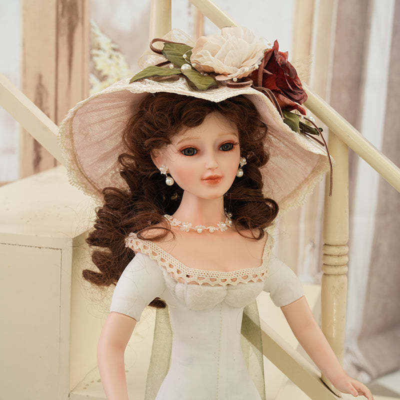 Victoire- 55cm/22Inch Antique Palace-Style Victorian Porcelain Dolls with Gorgeous Dress