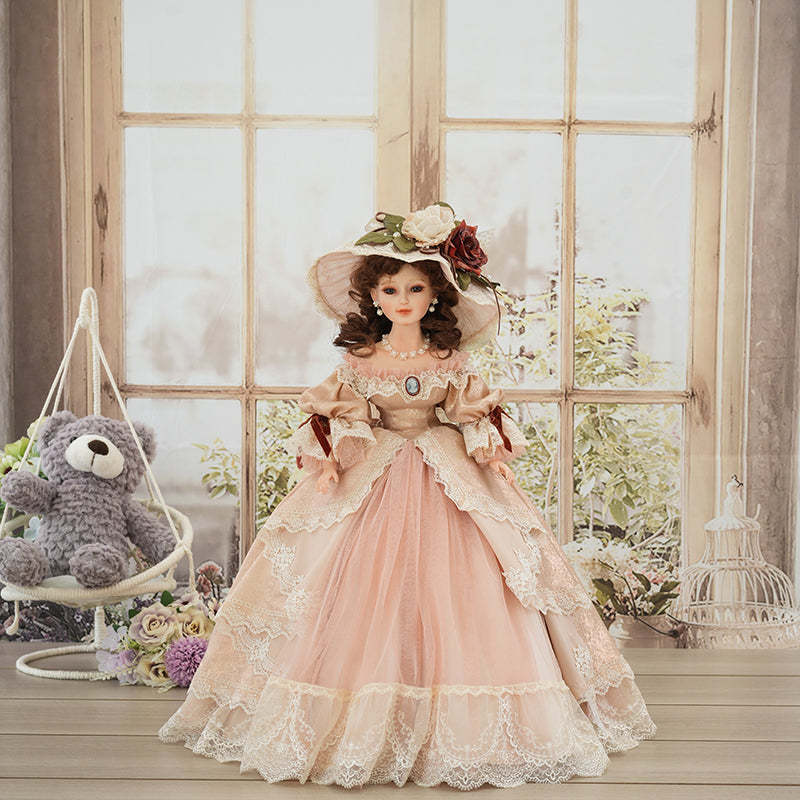 Victoire- 55cm/22Inch Antique Palace-Style Victorian Porcelain Dolls with Gorgeous Dress