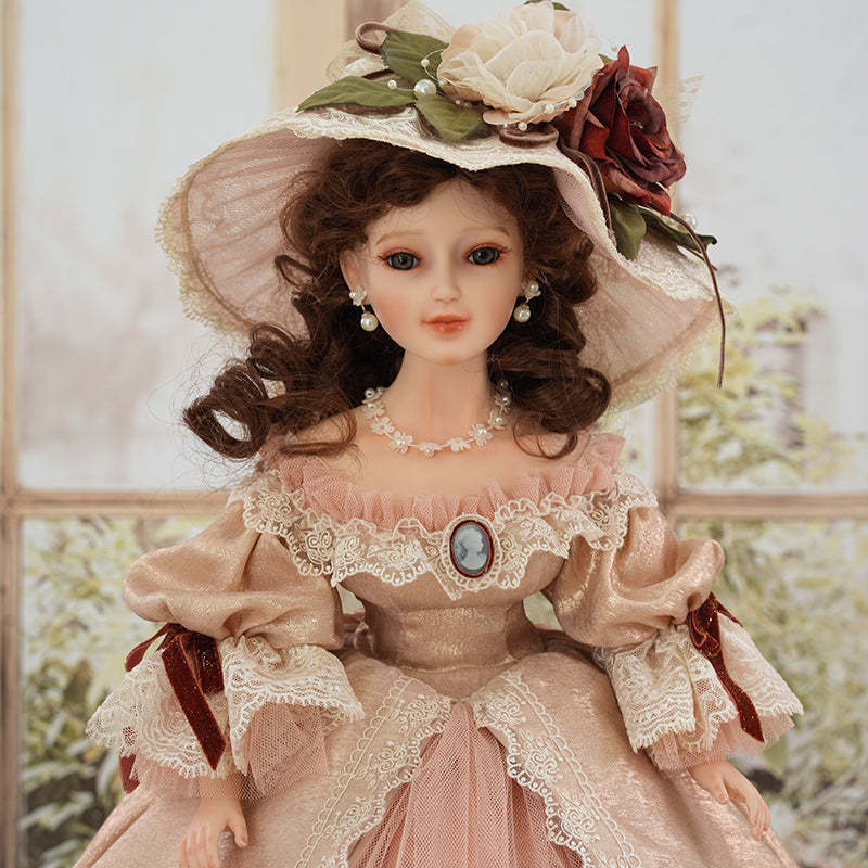 Victoire- 55cm/22Inch Antique Palace-Style Victorian Porcelain Dolls with Gorgeous Dress