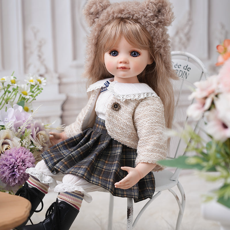 Lily- 40cm/16Inch Porcelain Fabric Country‑Style Dress-up Doll Collectible with Fully Hand‑Painted Face‑Up